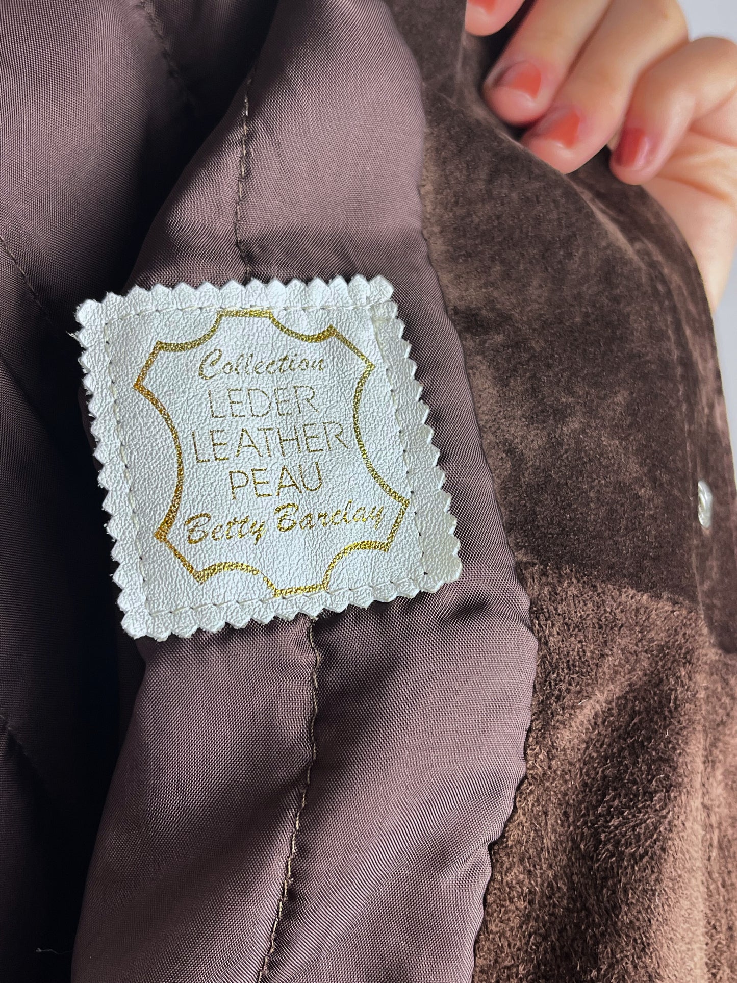 Giubbotto Vintage Vera Pelle Scamosciata Marrone Donna