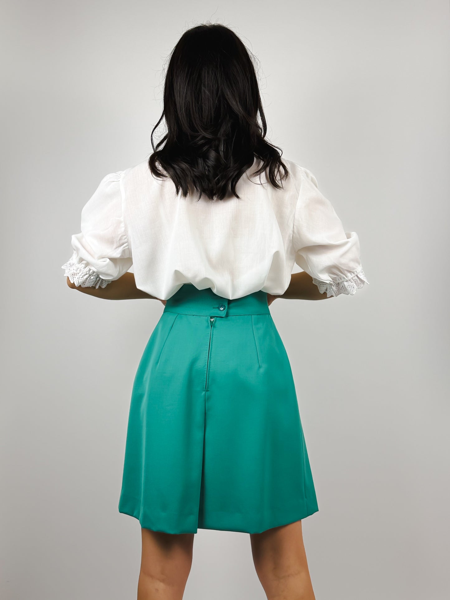 TURQUOISE PLEATED SKIRT