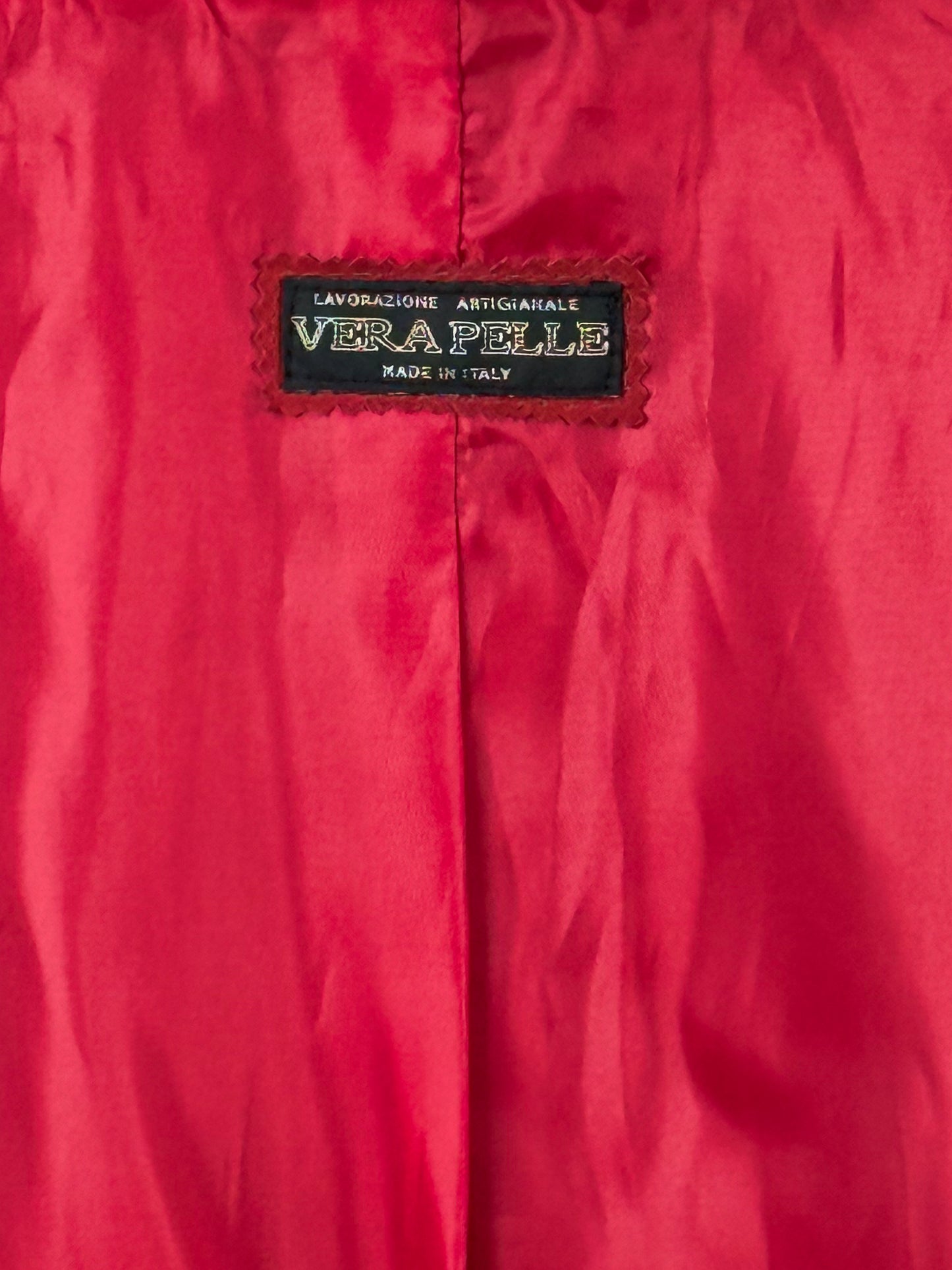 Giacca in Suede Rossa Vintage - Eleganza Italiana Made in Italy