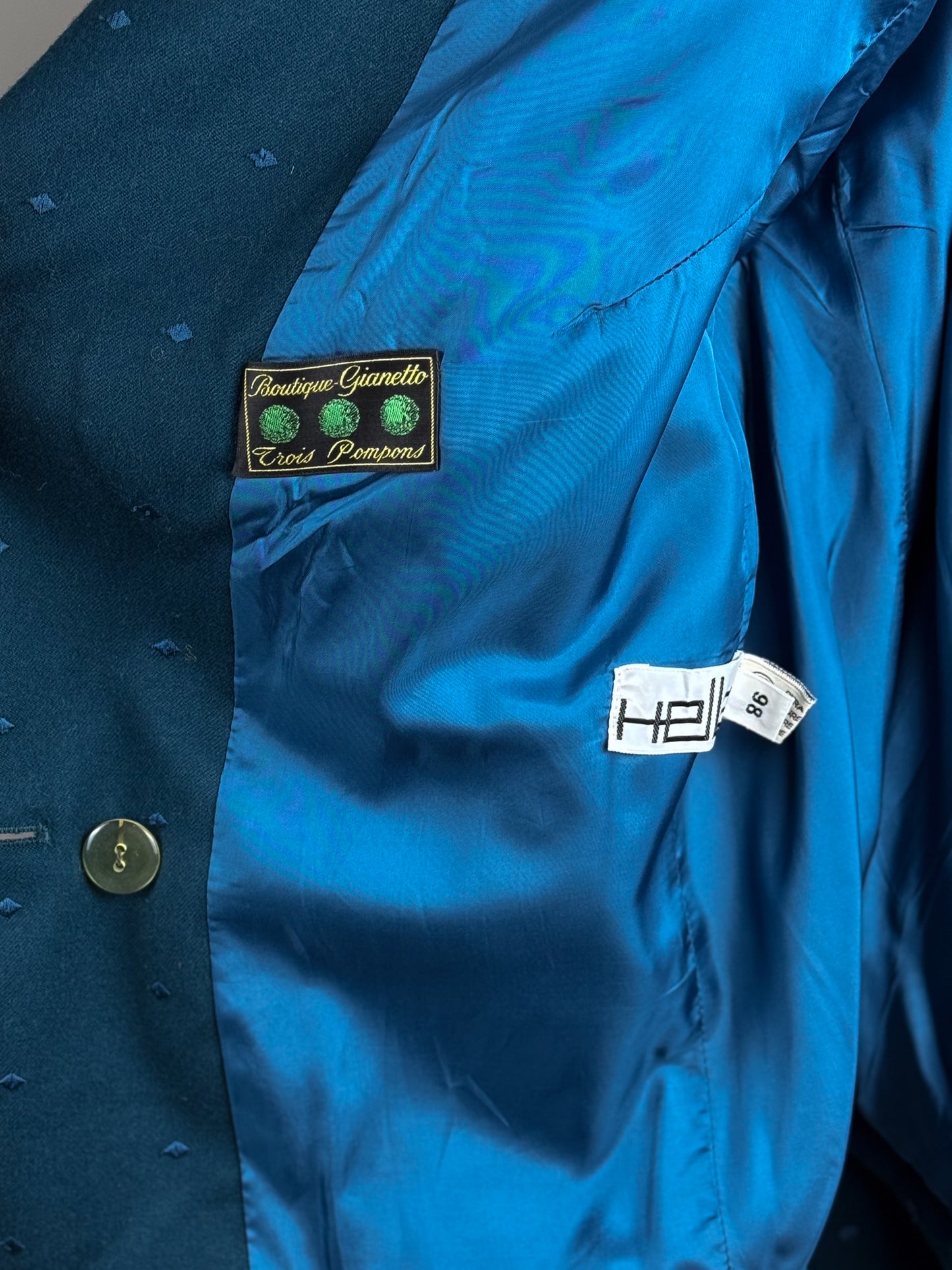 Blazer Donna Lana Vintage Anni 90 Bottoni Gioiello