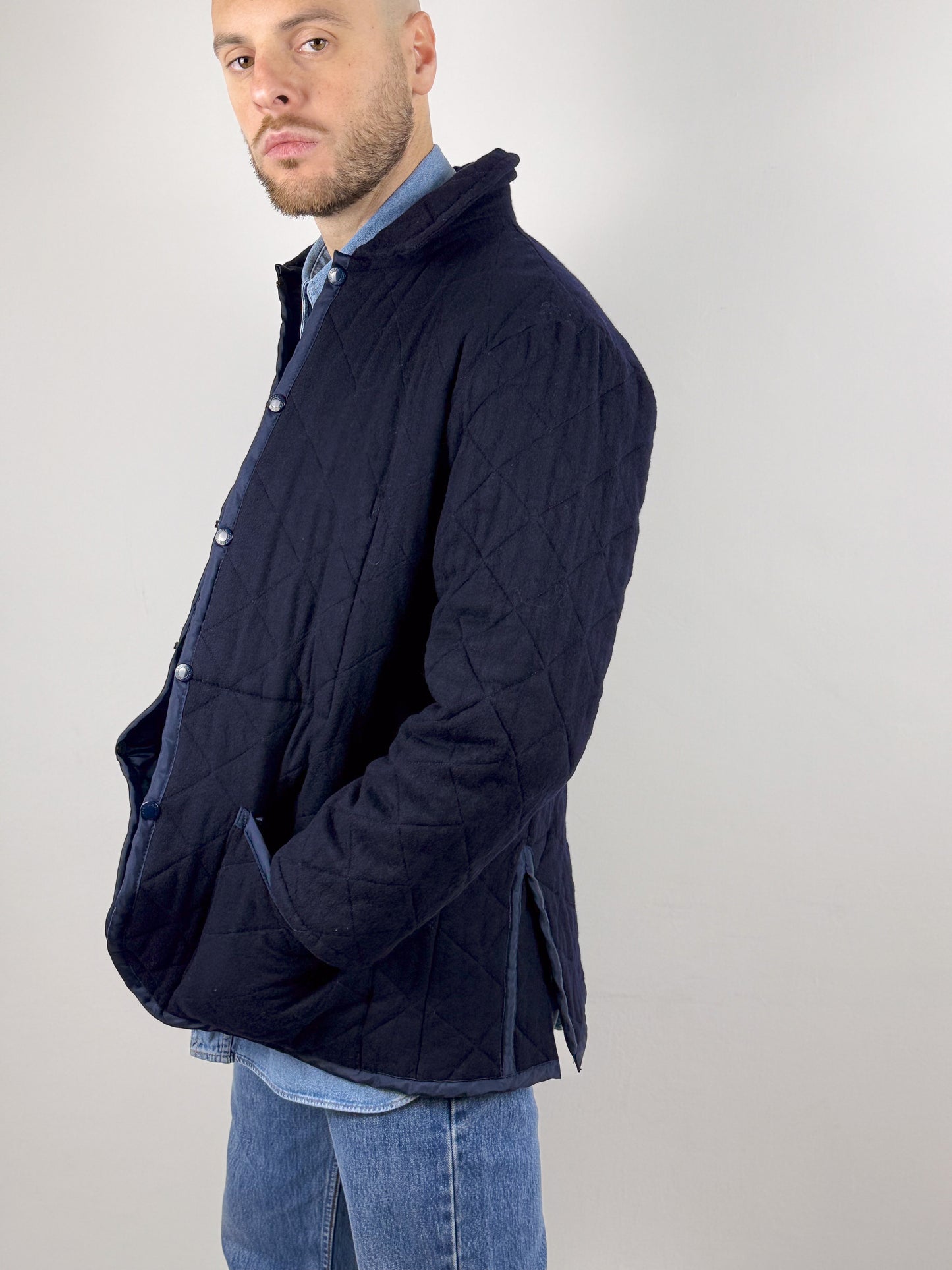 Giacca Trapuntata Lavenham Vintage - Lana Vergine e Alpaca Made in England