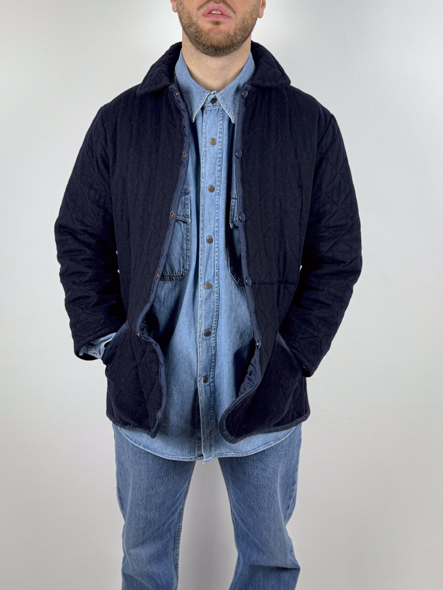 Giacca Trapuntata Lavenham Vintage - Lana Vergine e Alpaca Made in England