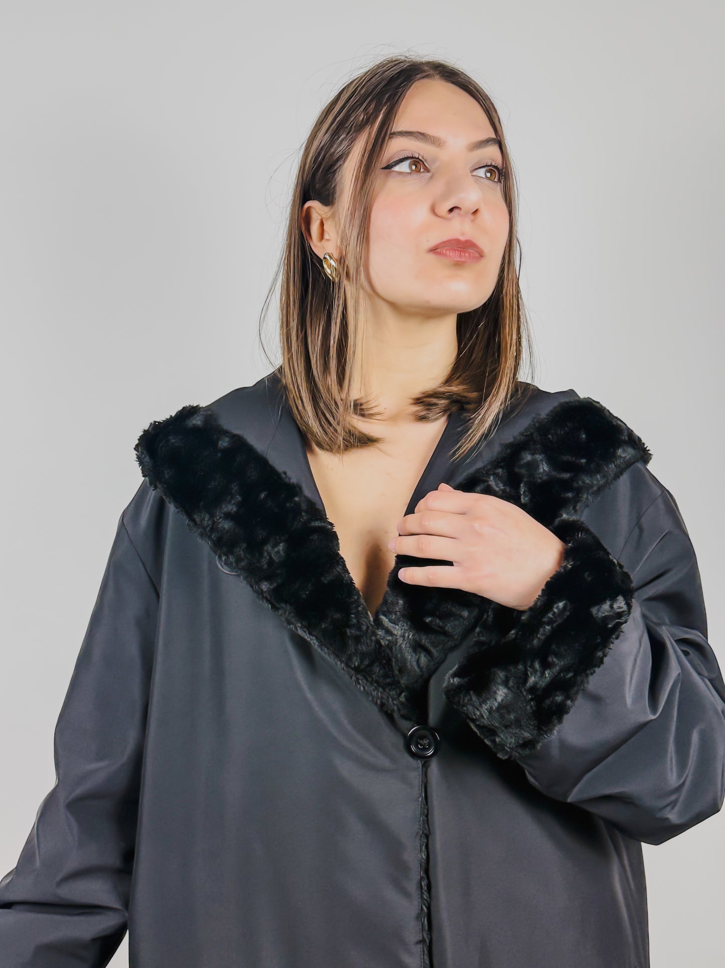 WOMEN'S JACKET WITH FUR INSERTS