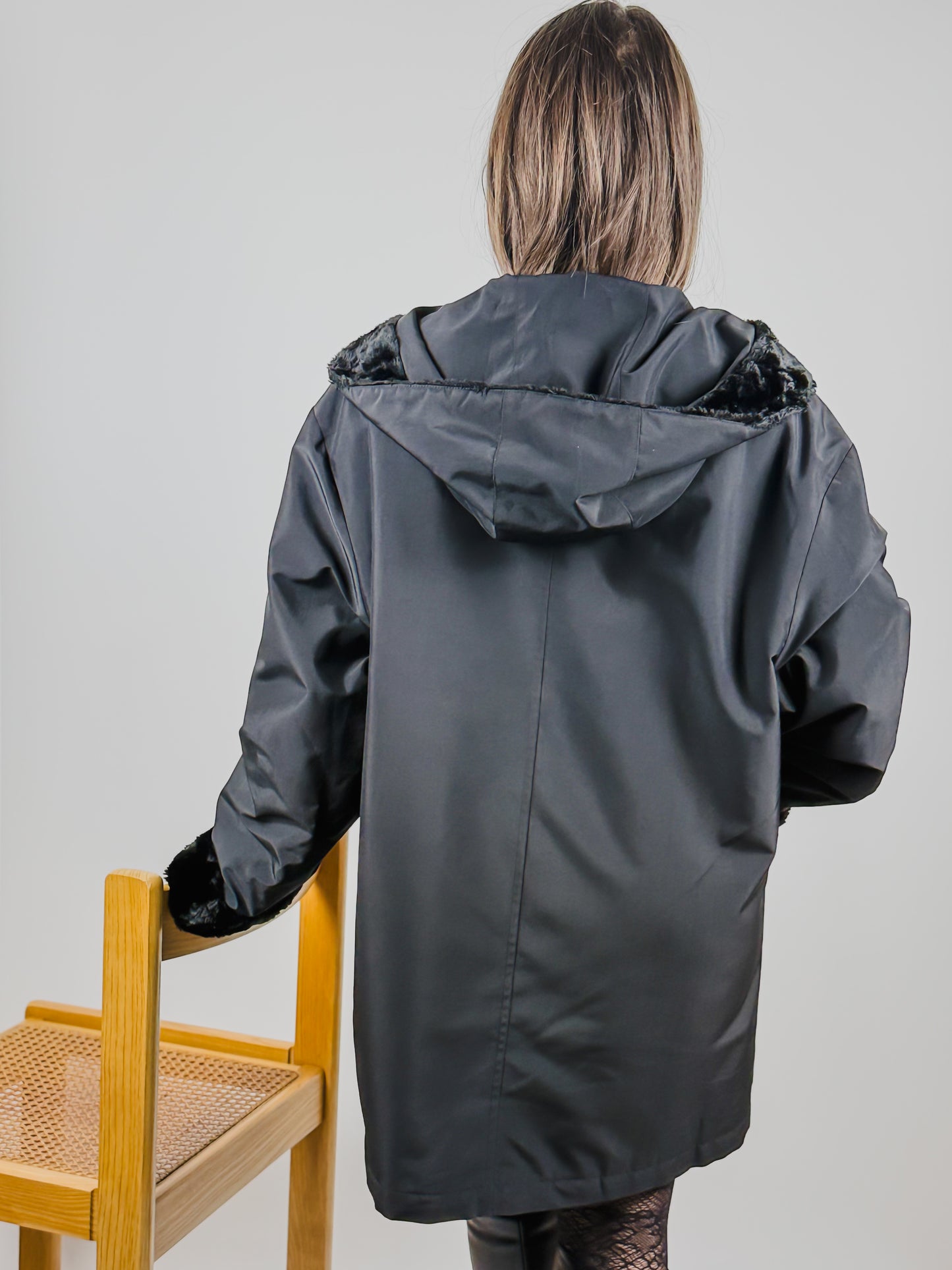 WOMEN'S JACKET WITH FUR INSERTS