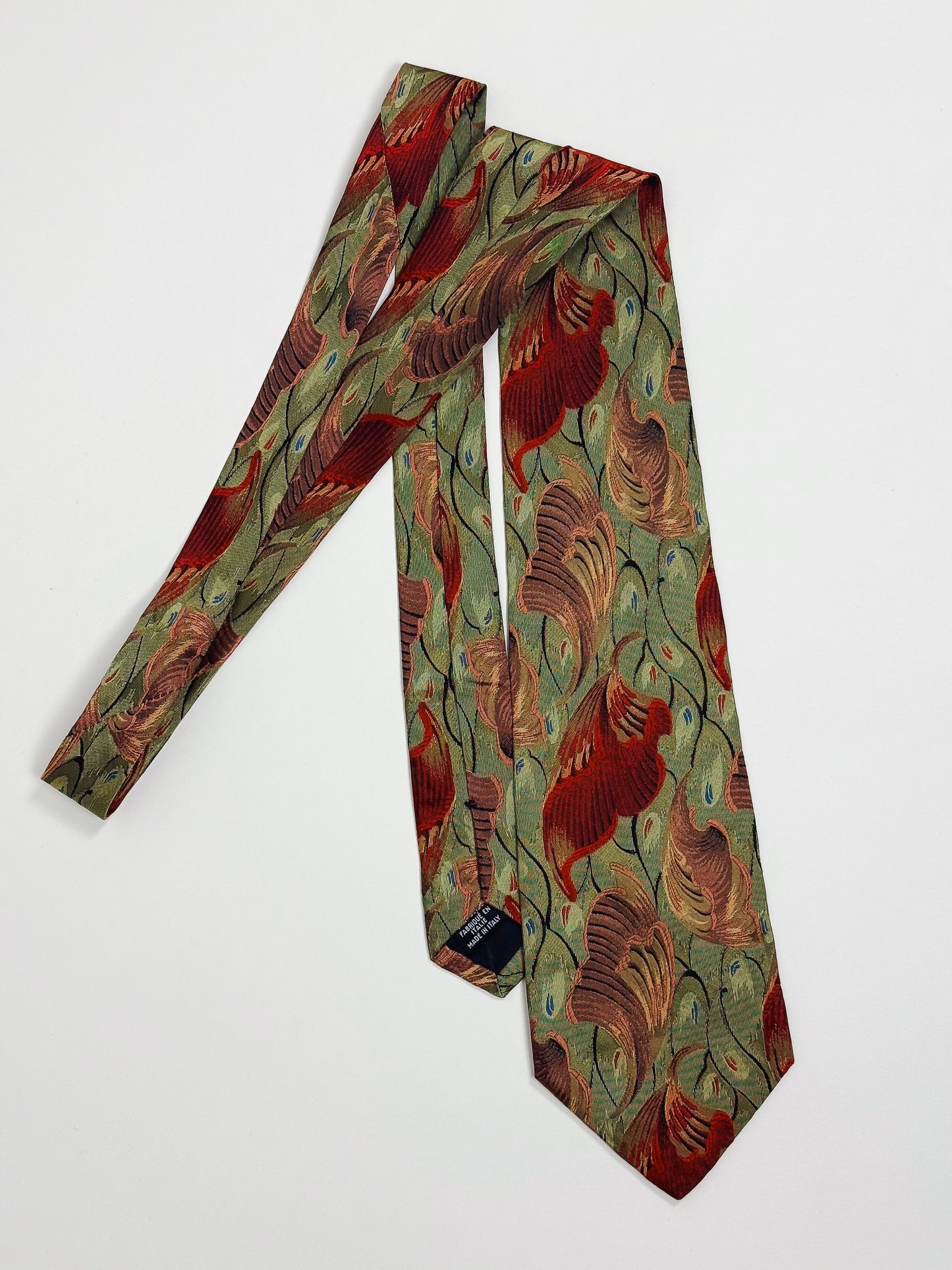 Cravatta Vintage Hugo Boss Seta Fantasia Floreale Made in Italy