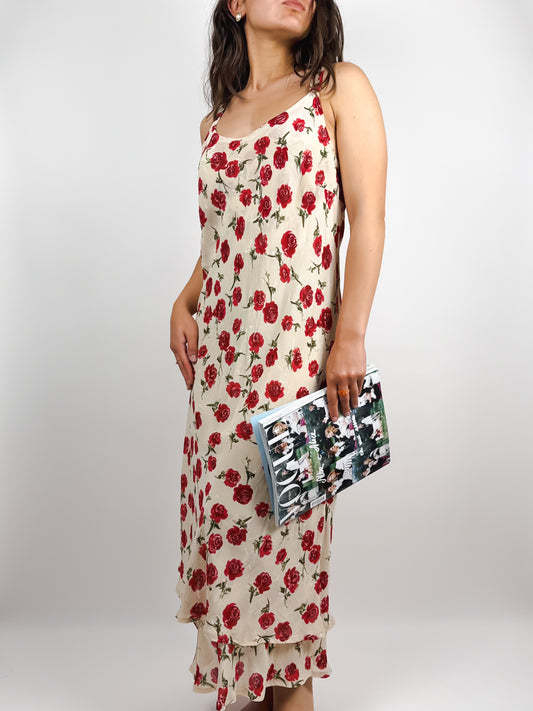 VESTITO ESTIVO VINTAGE CON ROSE