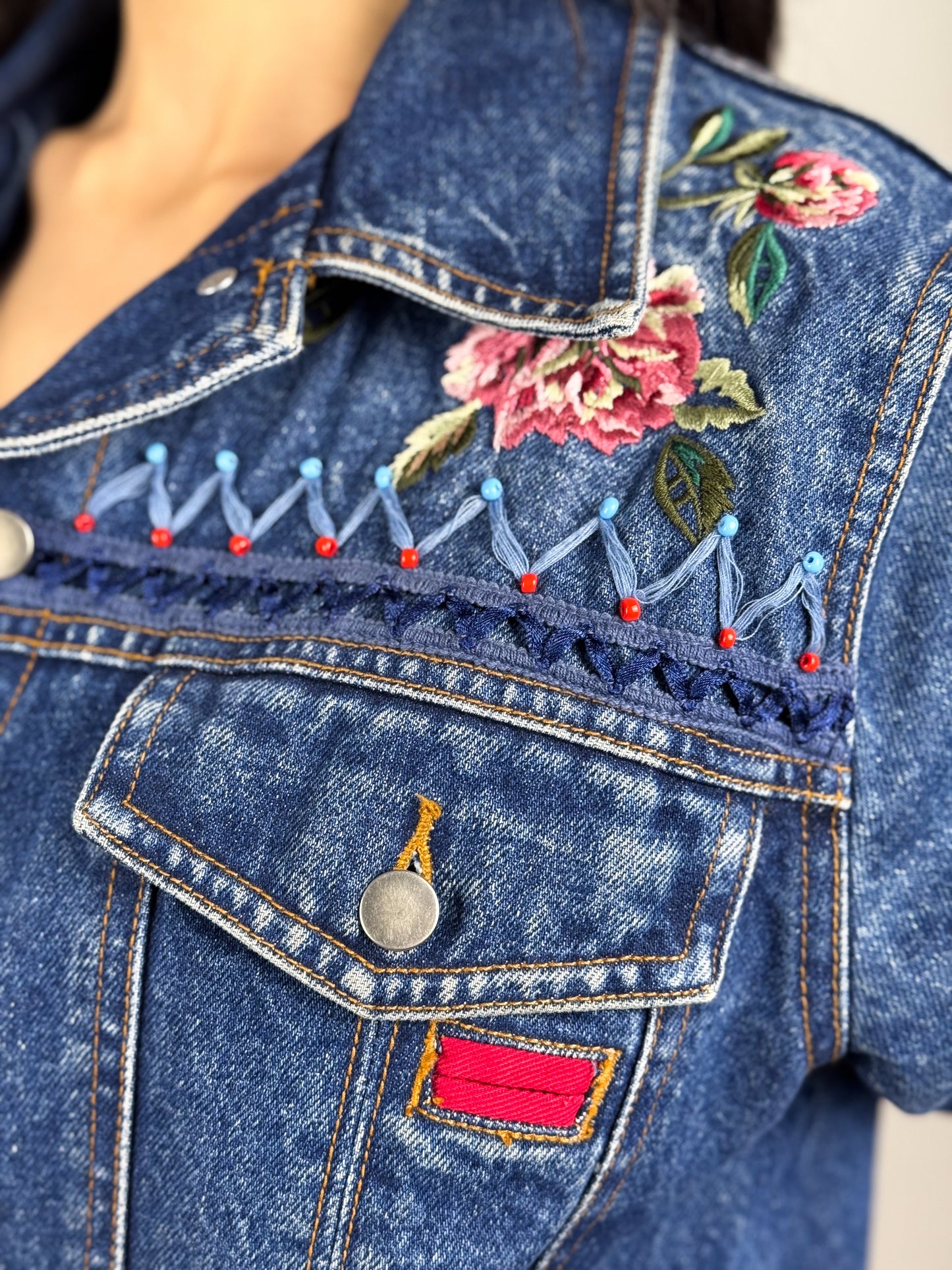 GIACCA JEANS ANNI '90 RICAMI