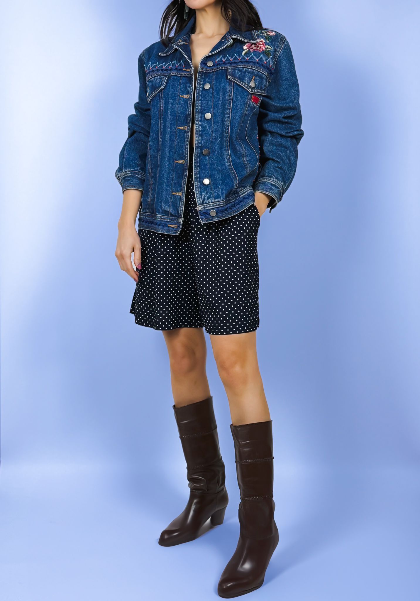 GIACCA JEANS ANNI '90 RICAMI