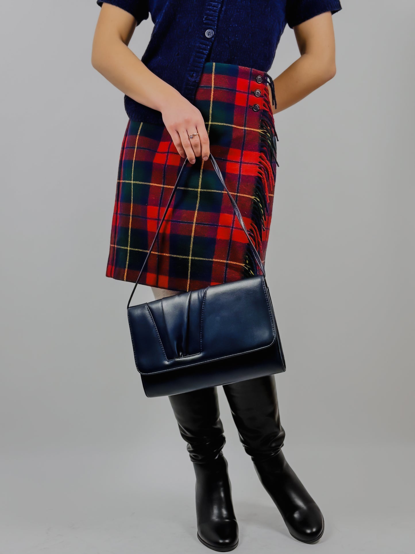 POCHETTE BLU CON TRACOLLA