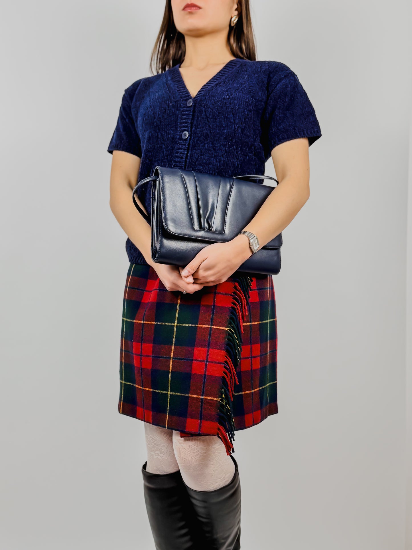 POCHETTE BLU CON TRACOLLA