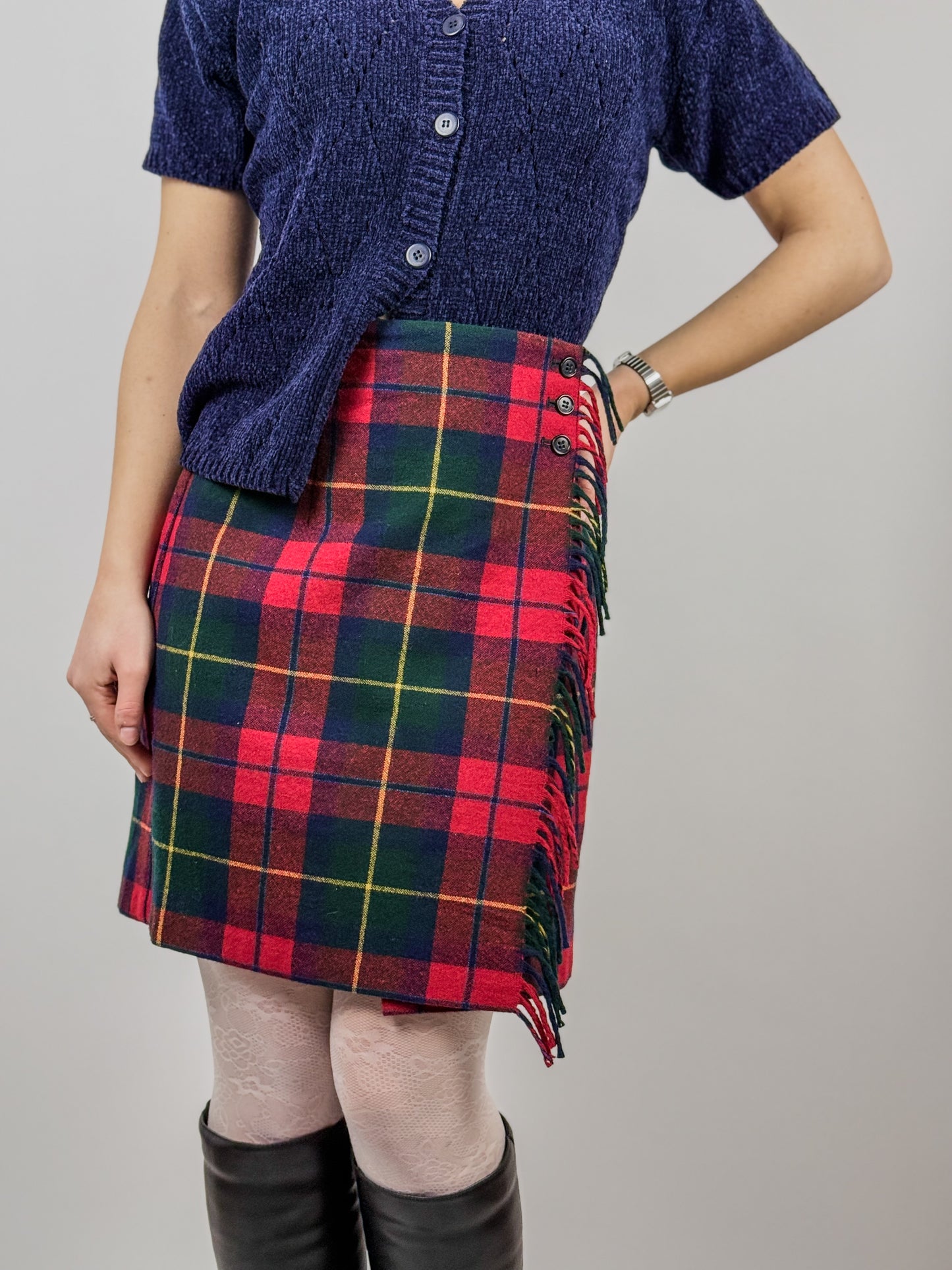JUPE TARTAN EN LAINE VIERGE