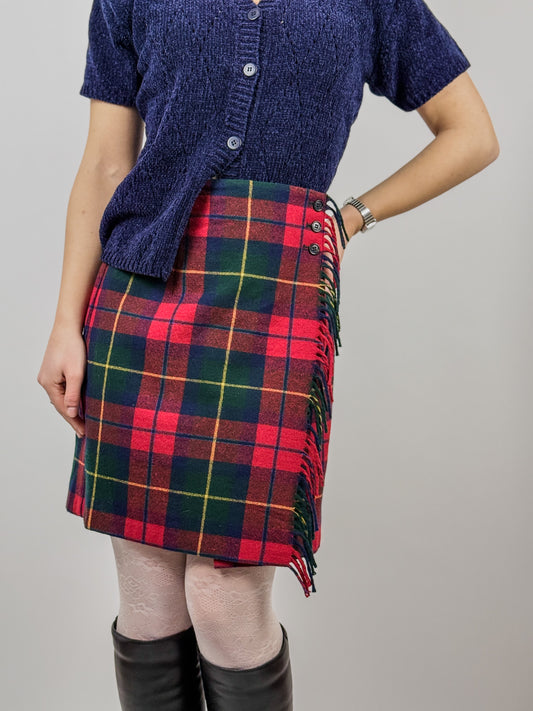 Gonna Tartan in Lana Vergine - Stile Scozzese Vintage