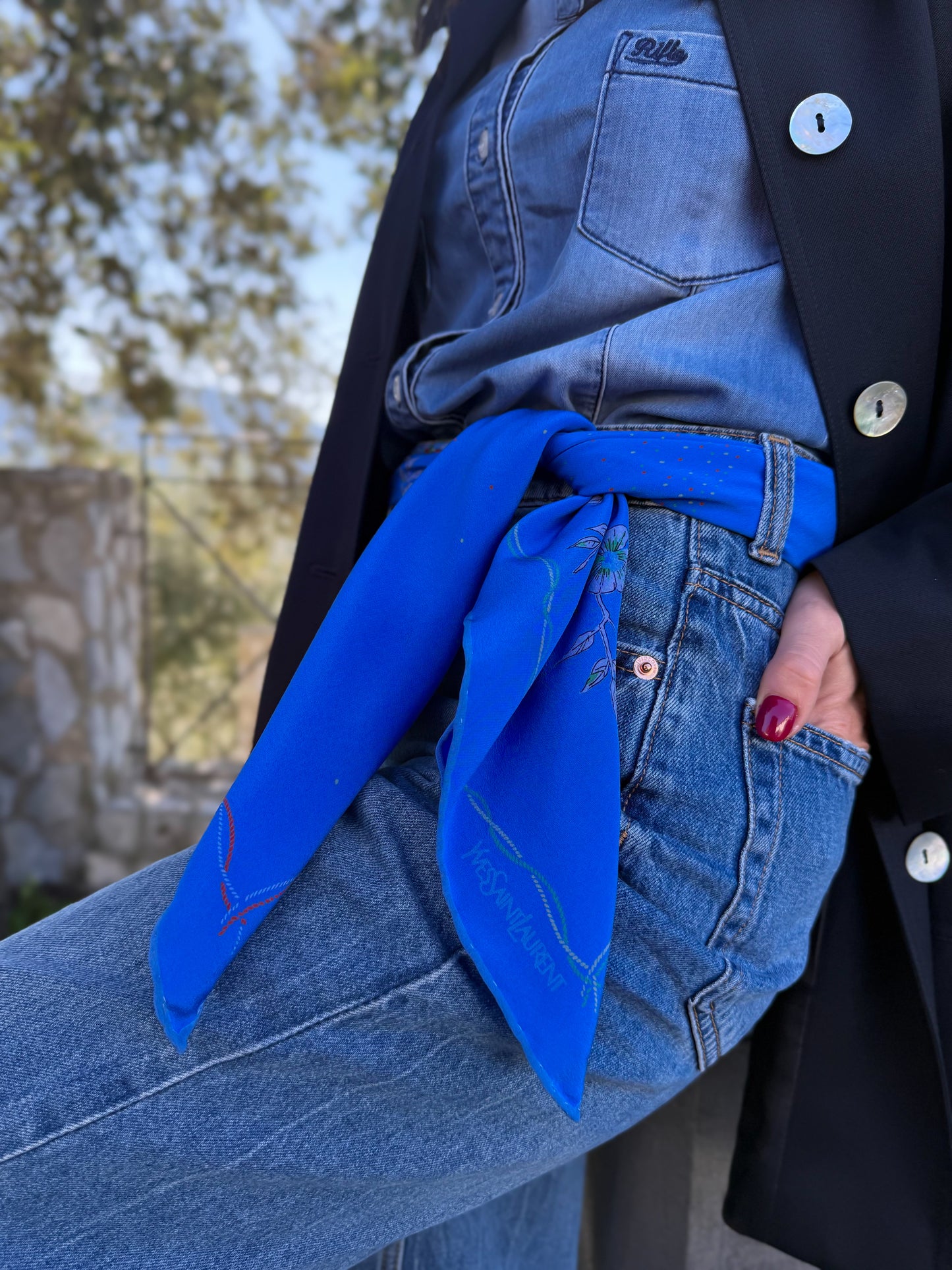 FOULARD IN SETA YSL VINTAGE