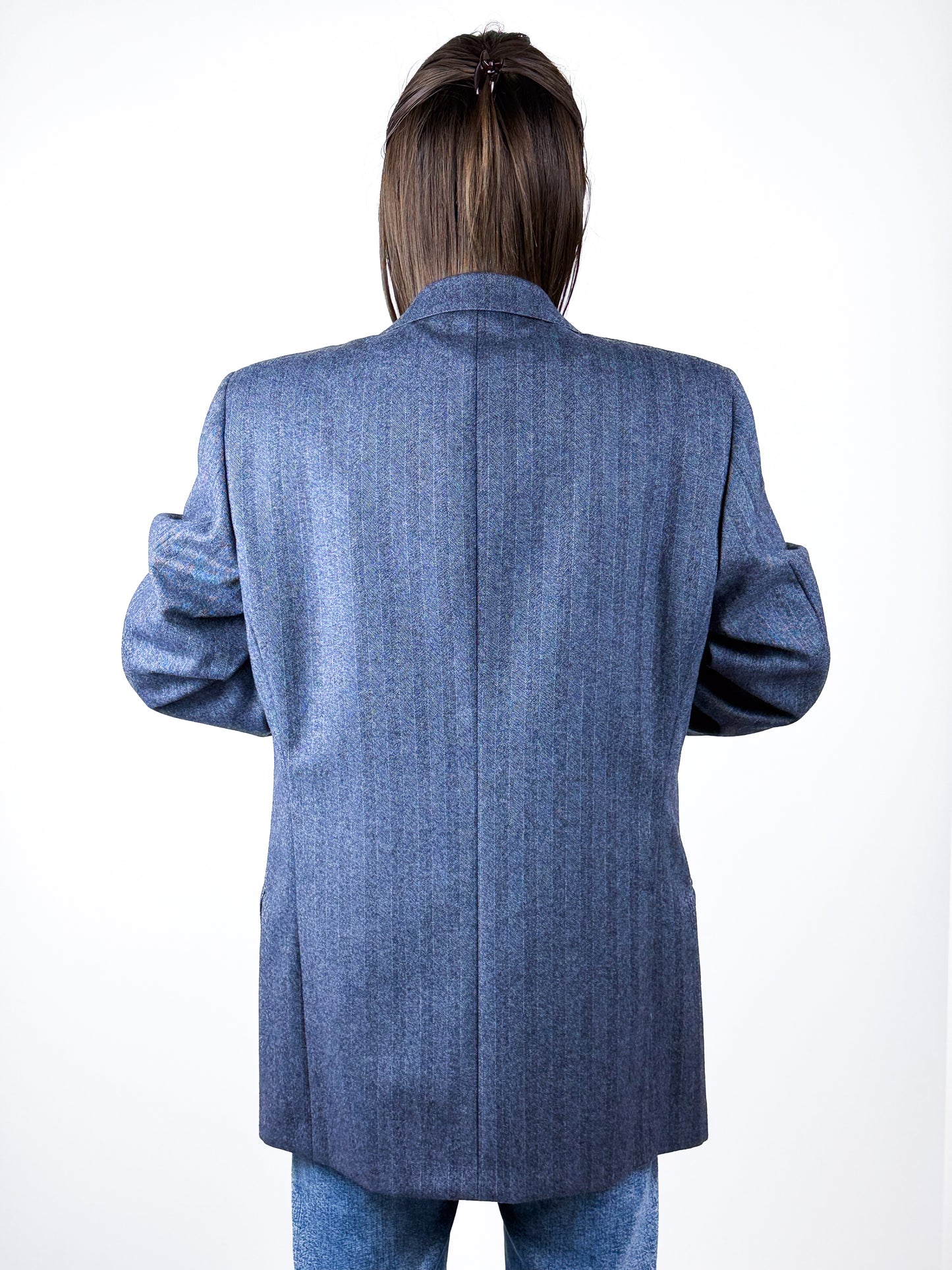 BLAZER GESSATO BLU PURA LANA