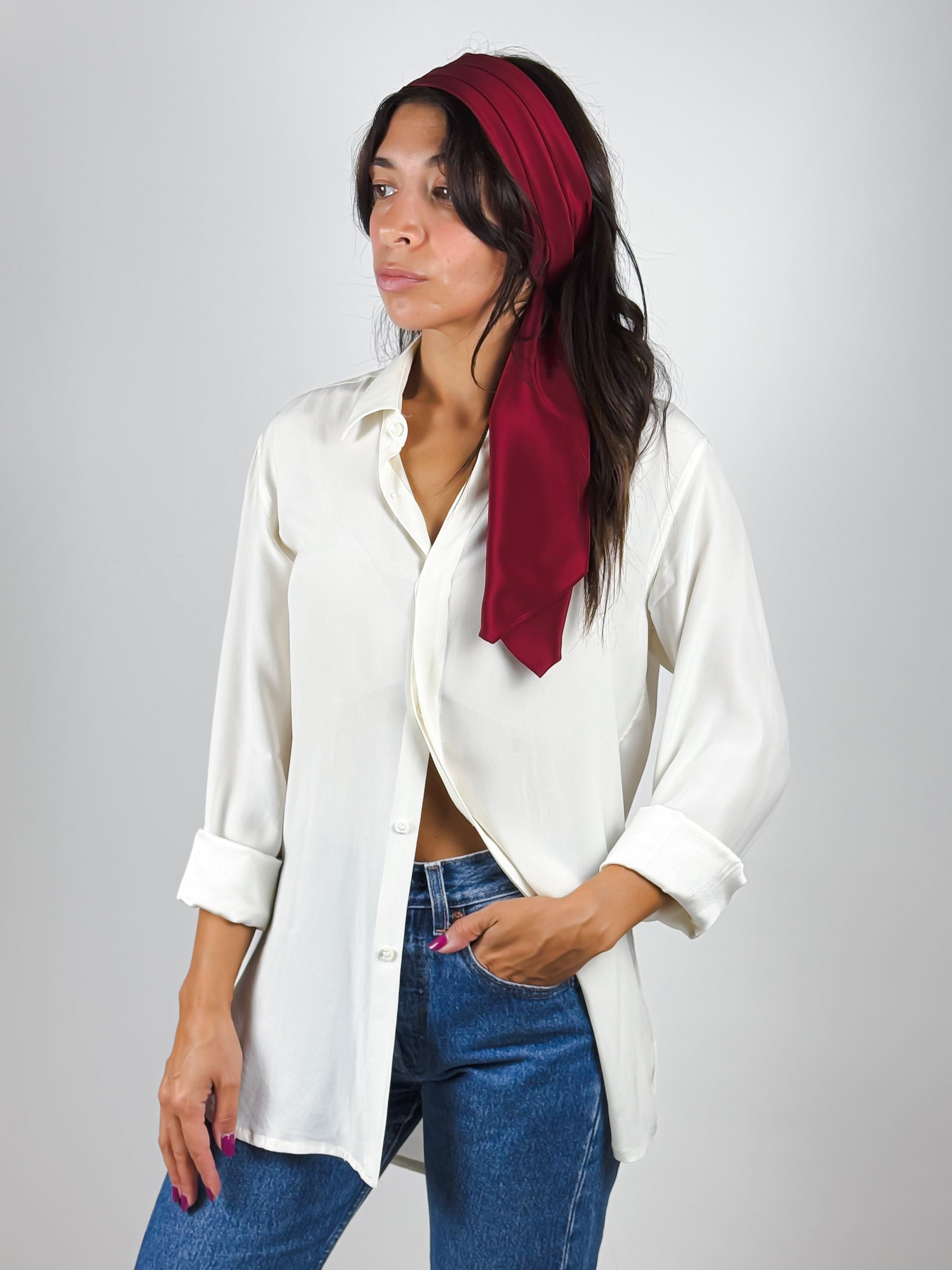 fascia per capelli in seta vintage