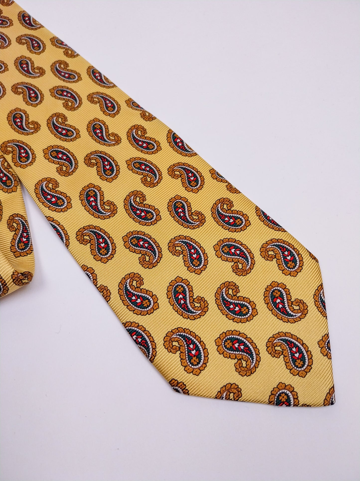 Cravatta vintage in pura seta – Made in Italy – fantasia paisley anni ’80/’90