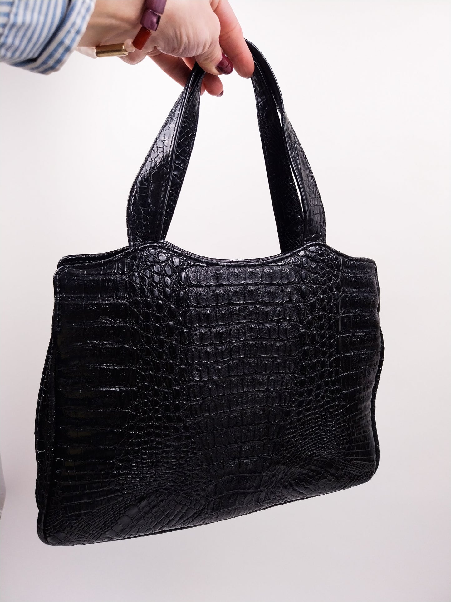 Borsa vintage in vera pelle stampa cocco – Horch Meisier Klasse