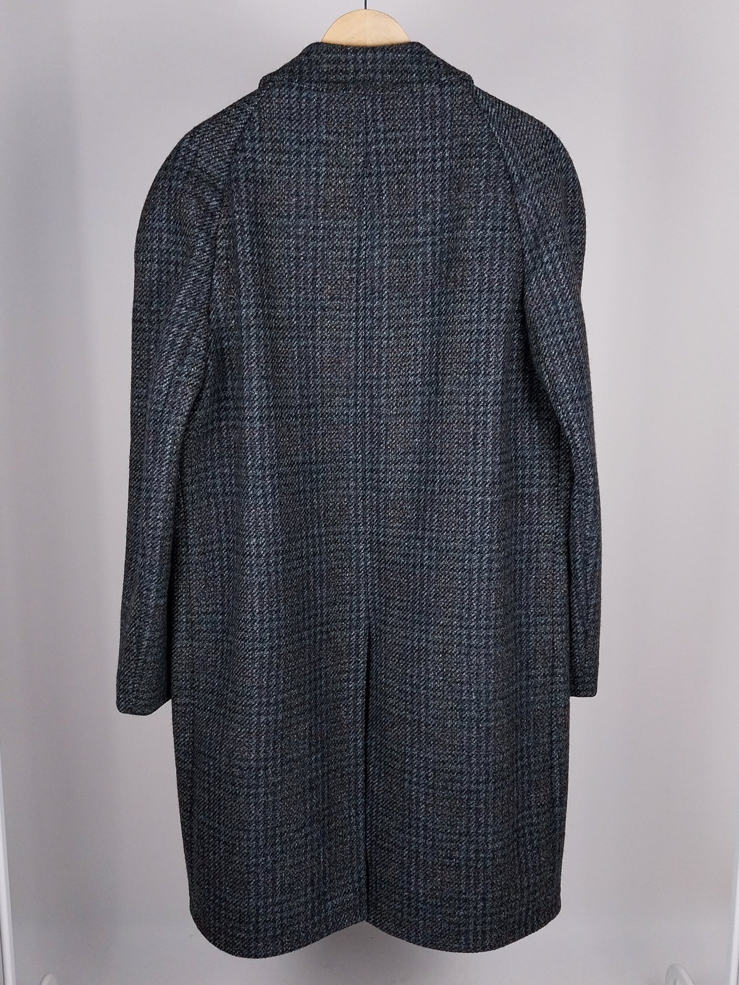 Cappotto Vintage Uomo Anni '80 in Pura Lana Vergine Grigio Melange