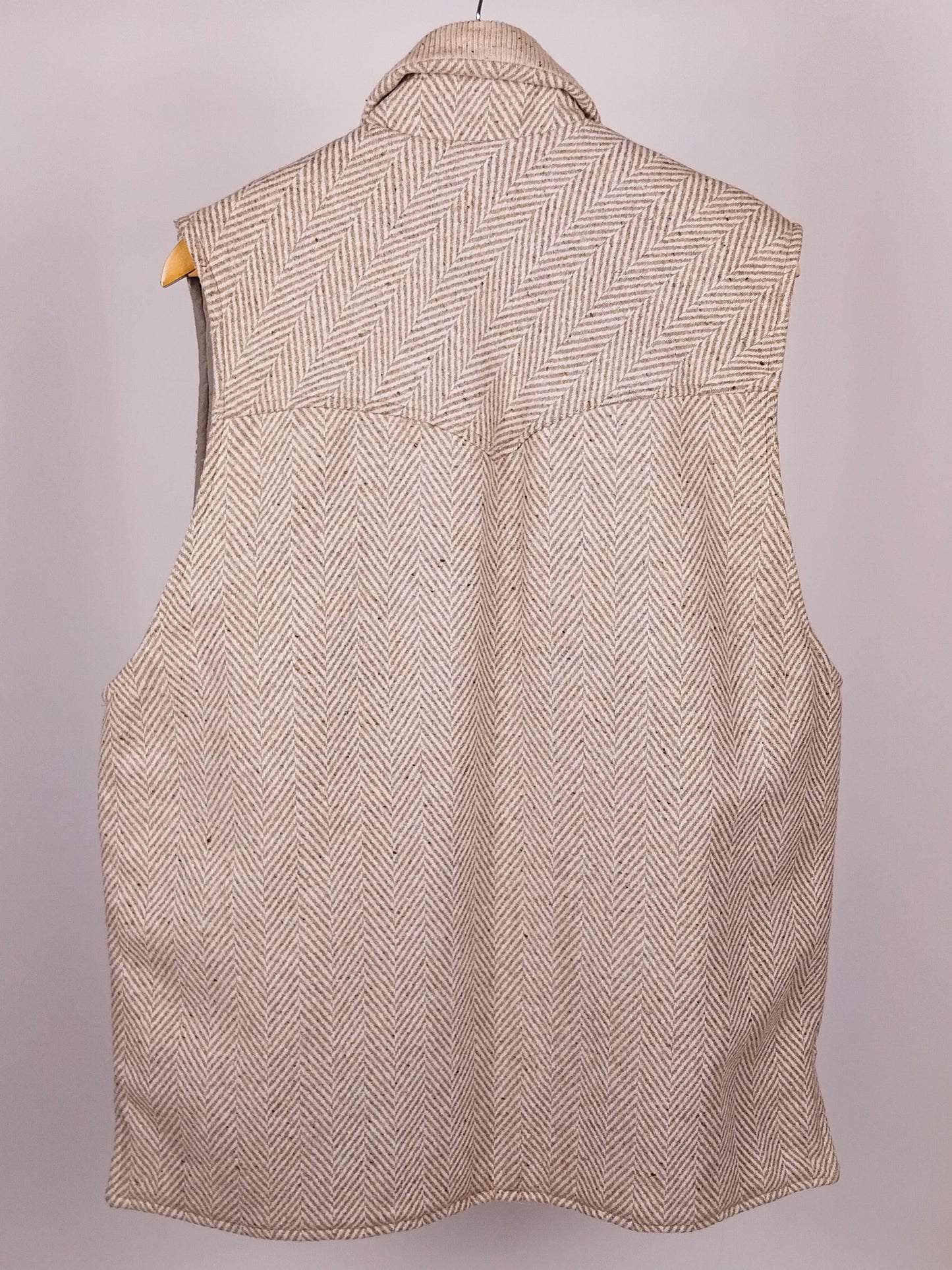 Gilet Vintage Double Face Trapuntato Beige – Lana Spigata