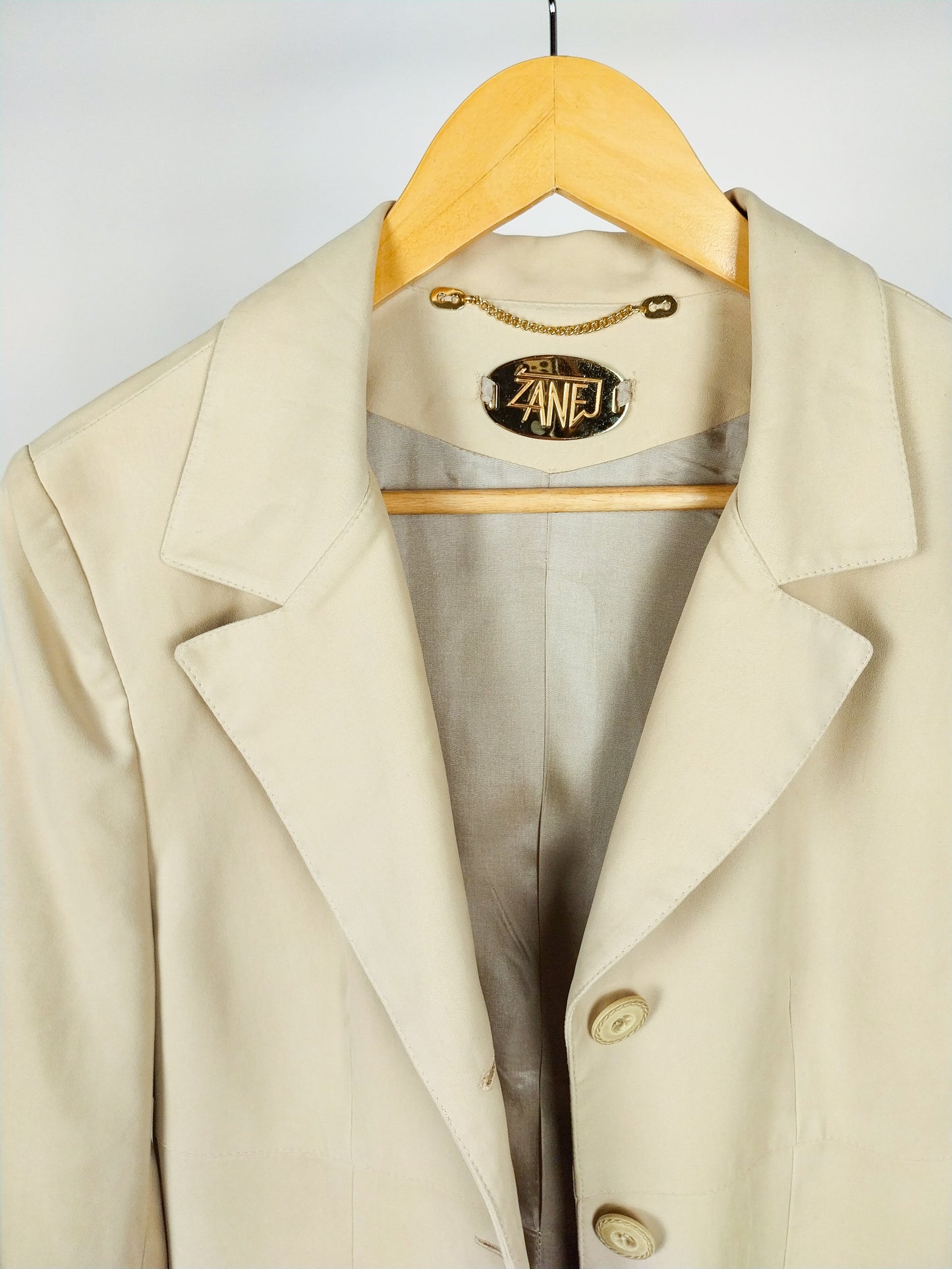 Cappotto leggero vintage beige scamosciato - anni '90