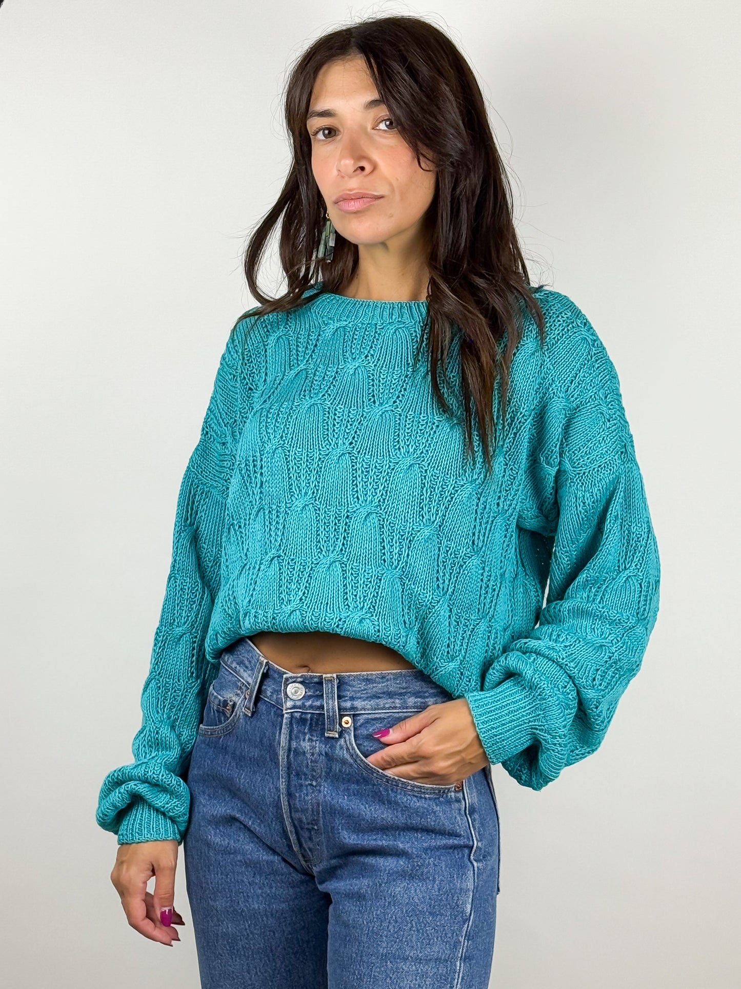 Maglioncino in cotone vintage - fatto a mano