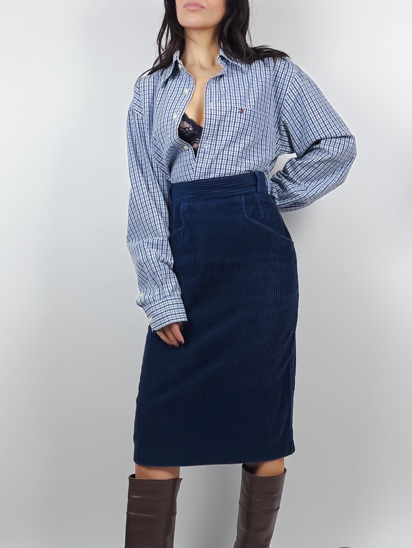 JUPE EN VELOURS CÔTELÉ