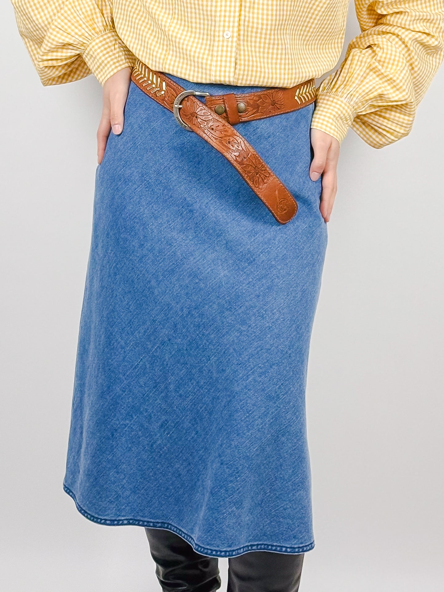 Gonna Jeans Midi Kings of Indigo Y2K - Lavaggio Chiaro Vintage Anni 2000