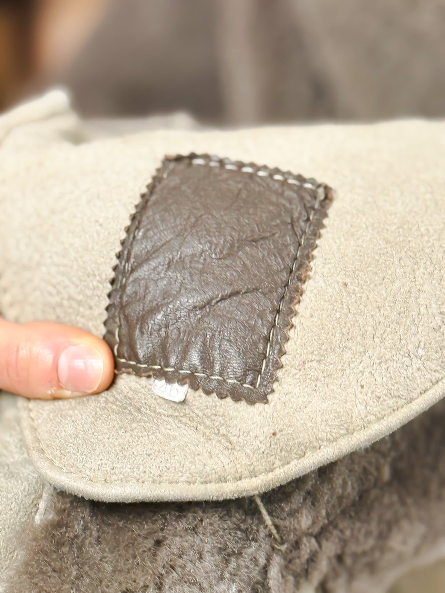 Montone Corto Vintage Original Shearling Grigio Donna Made in Italy