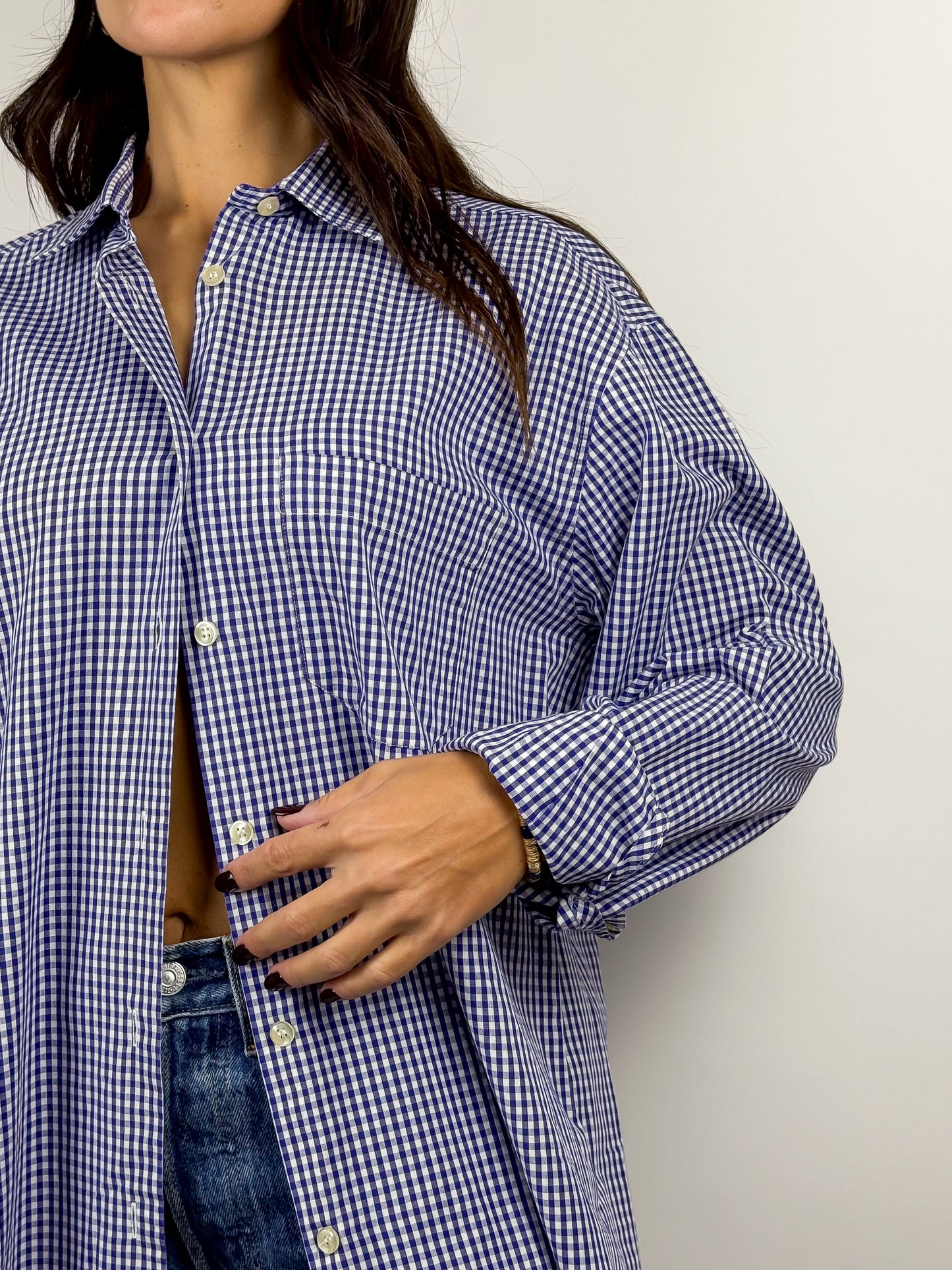 Camicia Vintage Donna Cotone a Quadretti Vichy Anni '90