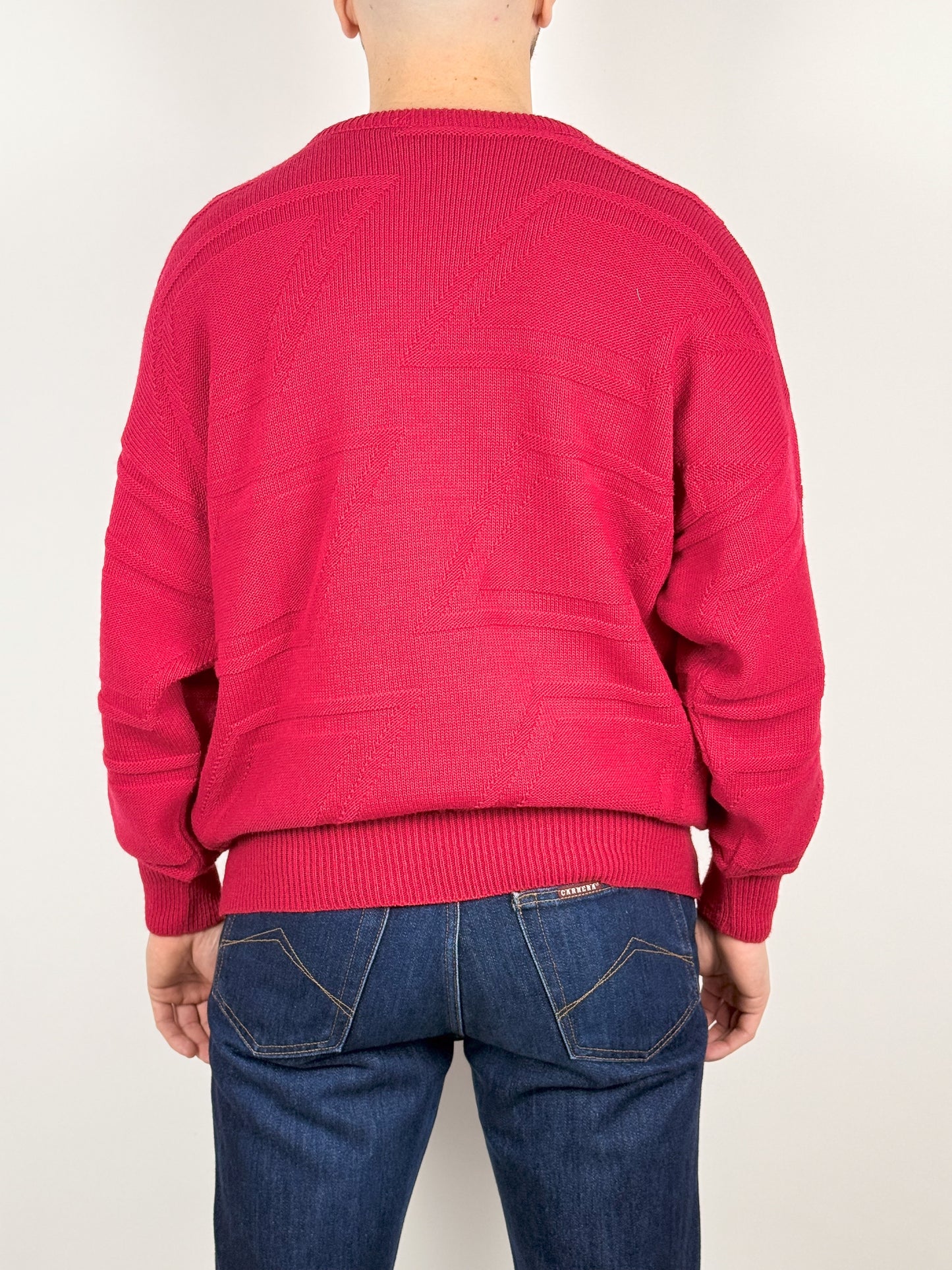 Pullover Vintage Anni '90 Rosso Fragola