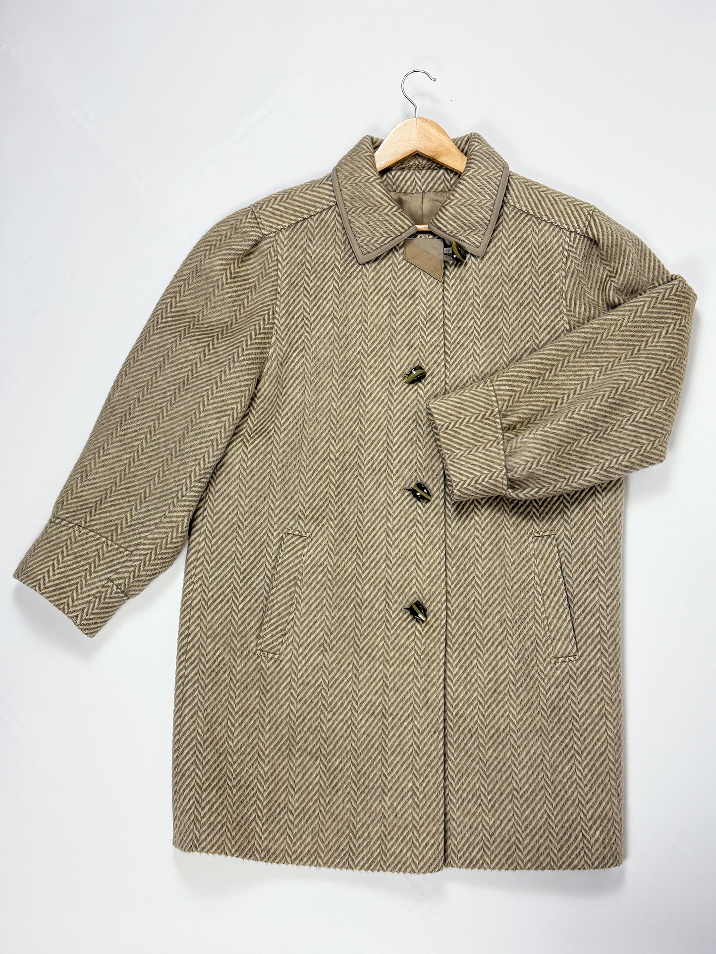 HERRINGBONE MOHAIR COAT