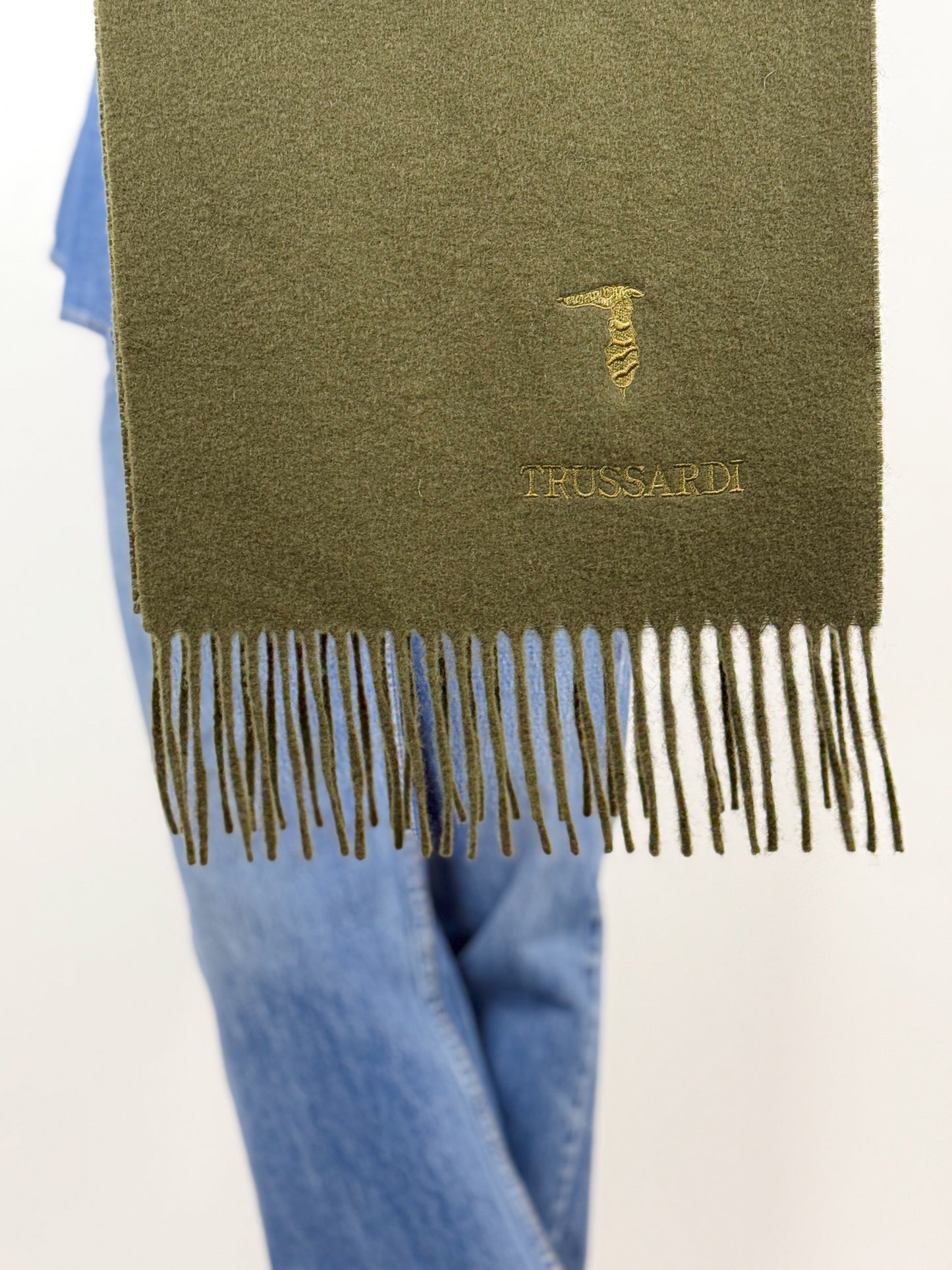 Sciarpa in Lana Verde Trussardi Vintage Made in Italy