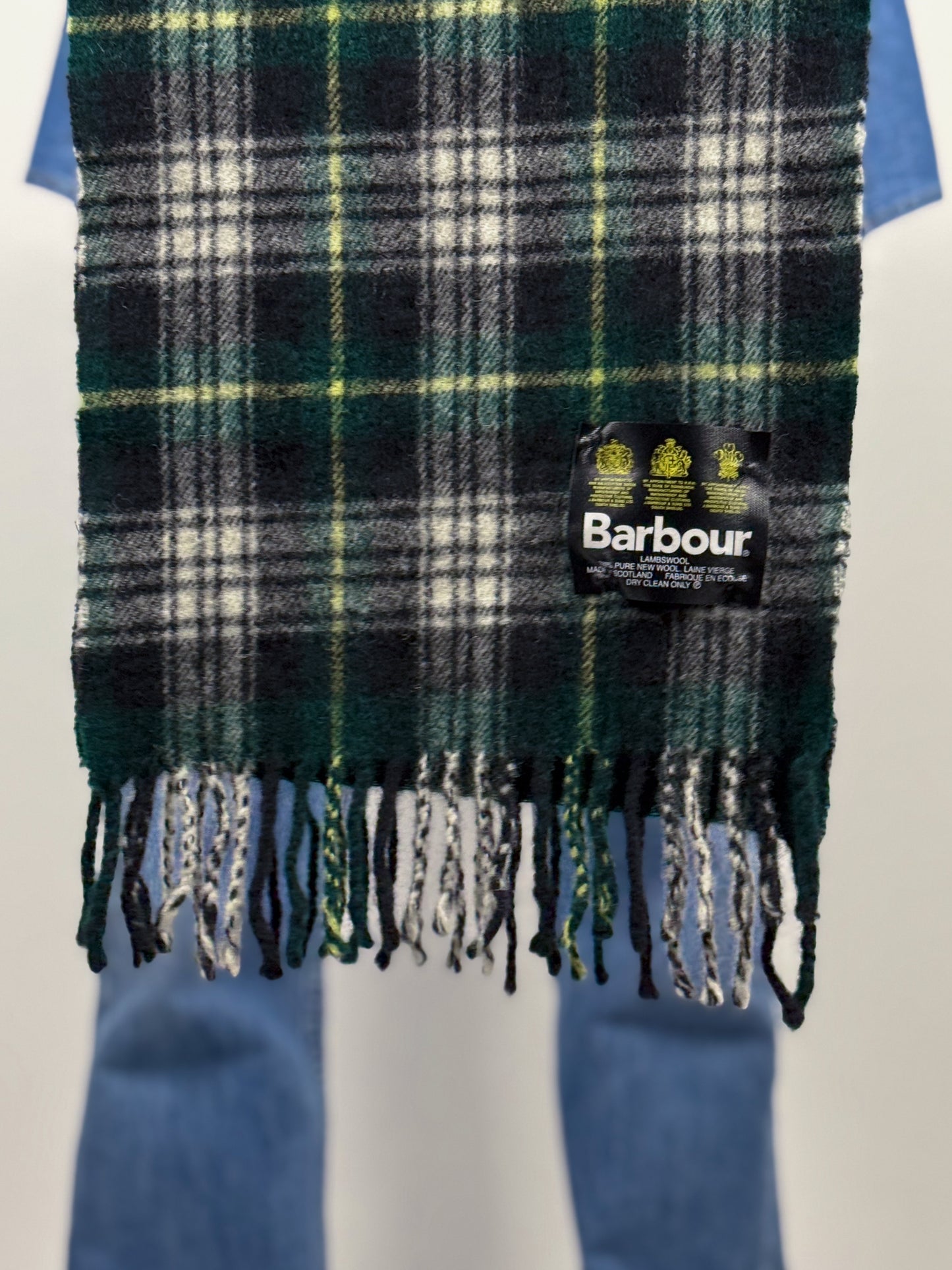 Sciarpa Barbour Tartan in Lana Vergine Made in Scotland - Verde