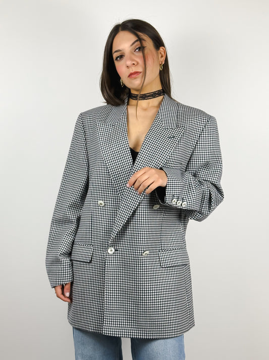 BLAZER ANNI '90 A QUADRETTI BIANCHI E BLU