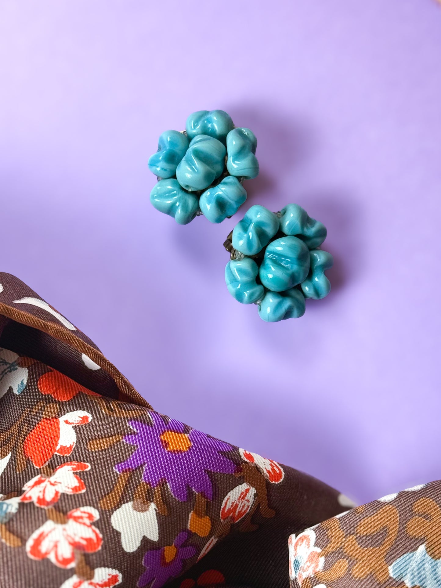 LIGHT BLUE CLIP-ON EARRINGS