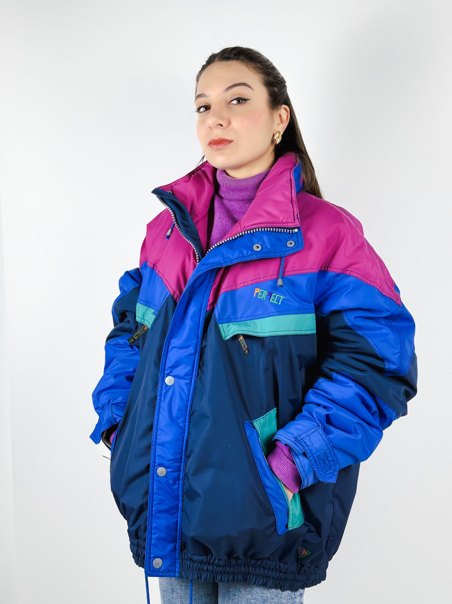 Giacca Sci Vintage Imbottita Uomo Anni '80