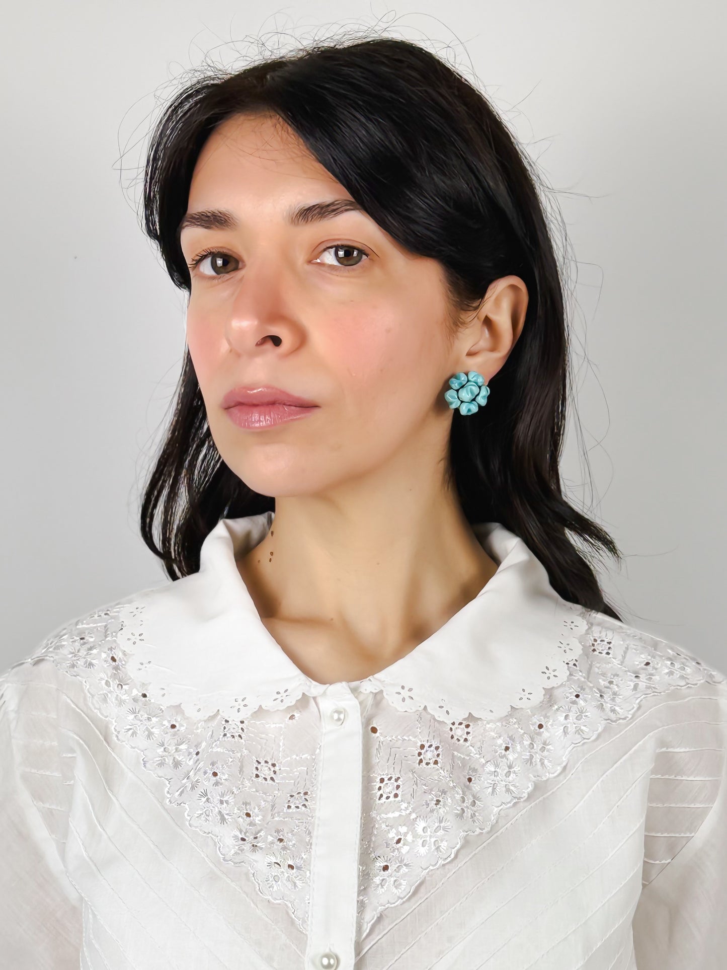 LIGHT BLUE CLIP-ON EARRINGS