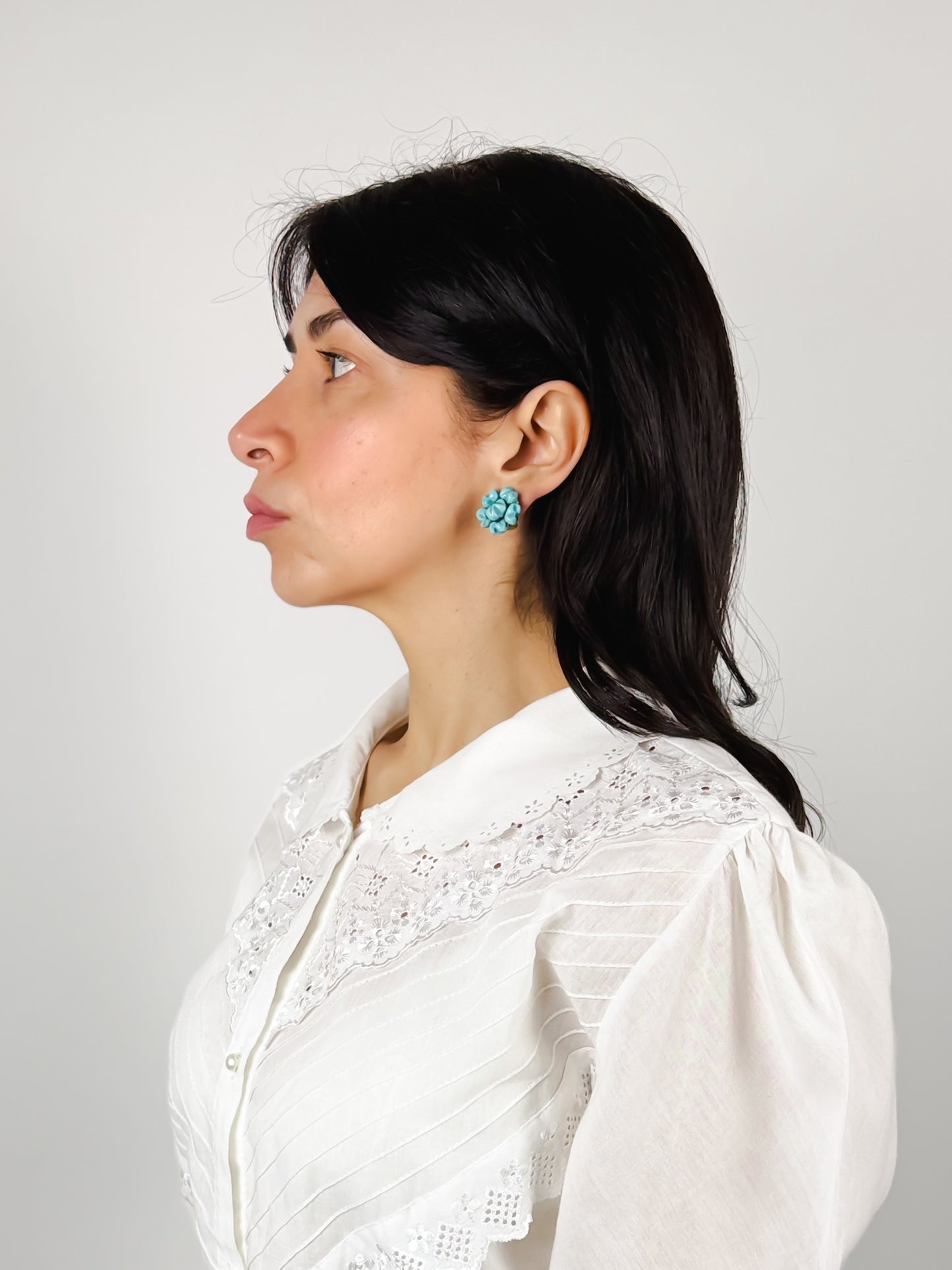 LIGHT BLUE CLIP-ON EARRINGS