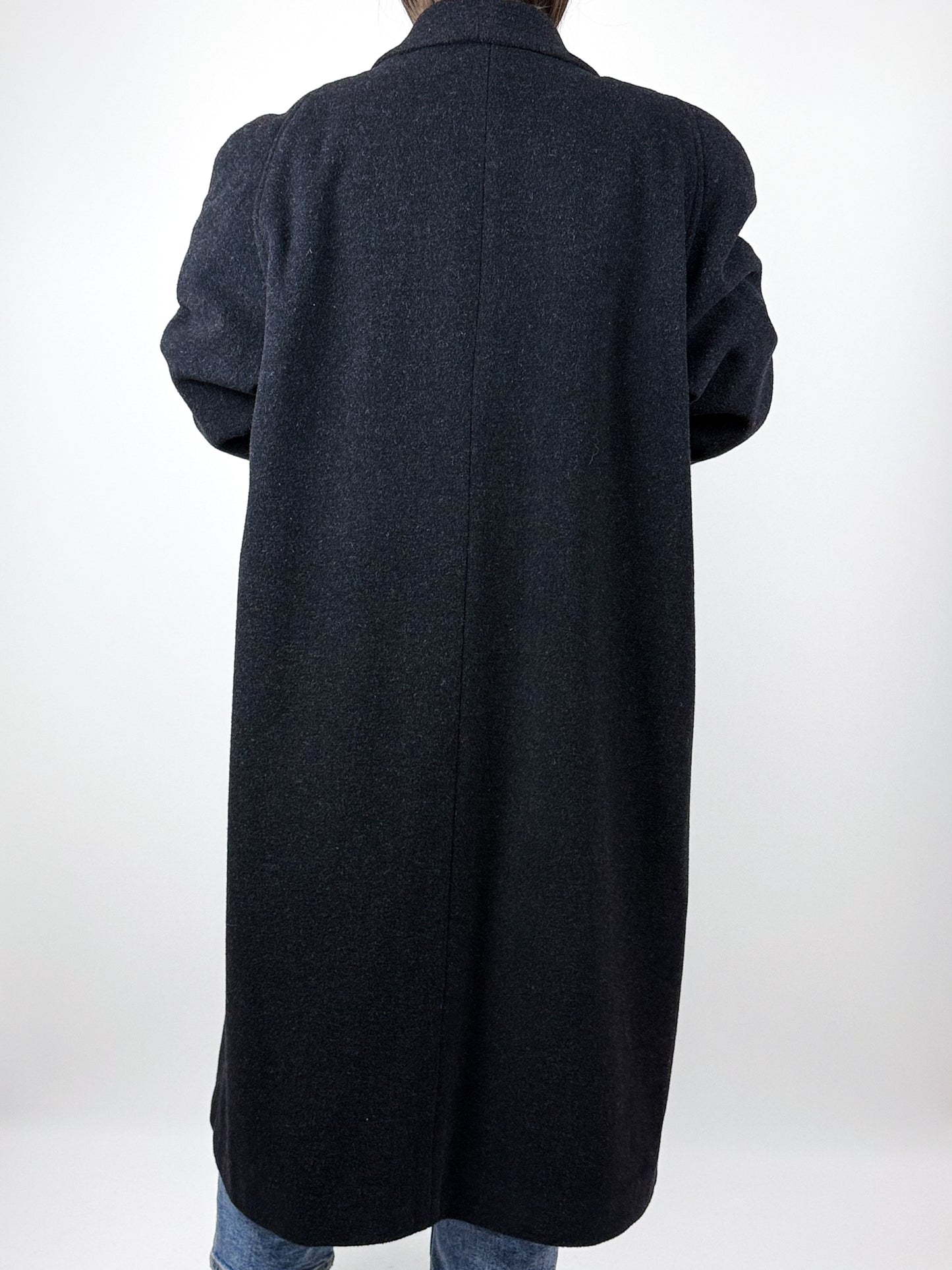 Cappotto Vintage Donna in Lana Grigio Scuro - Made in Italy