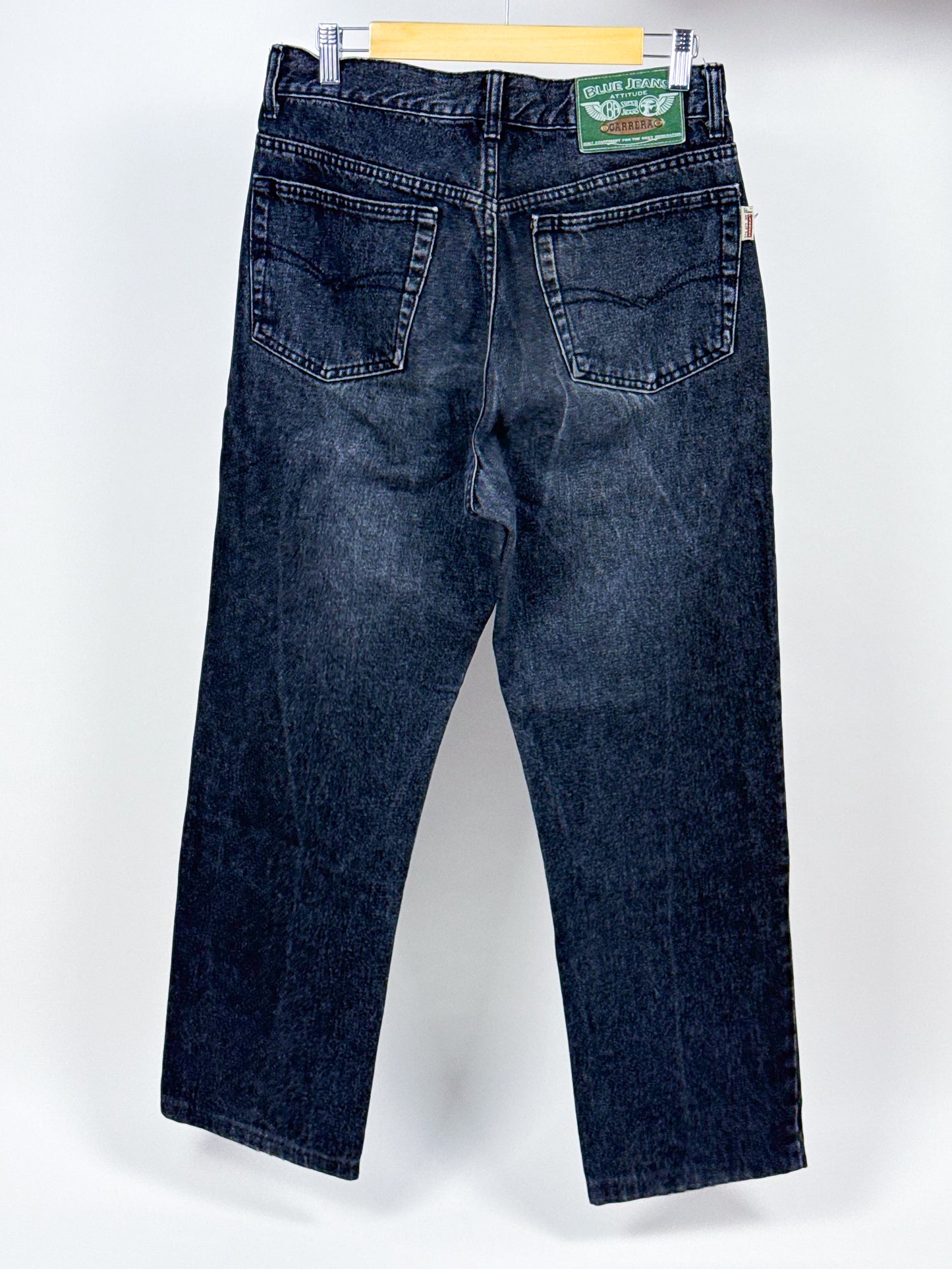 Jeans Vintage Carrera Blue Jeans Attitude Anni 90 - Denim Nero Straight Leg