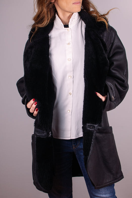 Montone Nero Original Shearling Vintage Donna