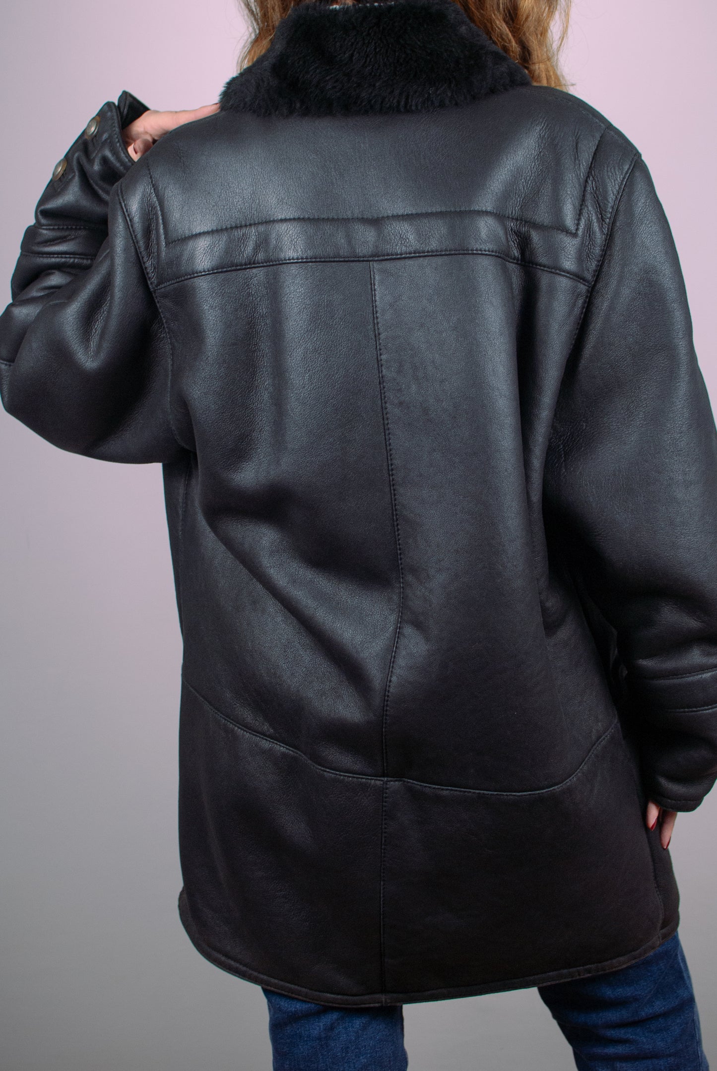 Montone Nero Original Shearling Vintage Donna