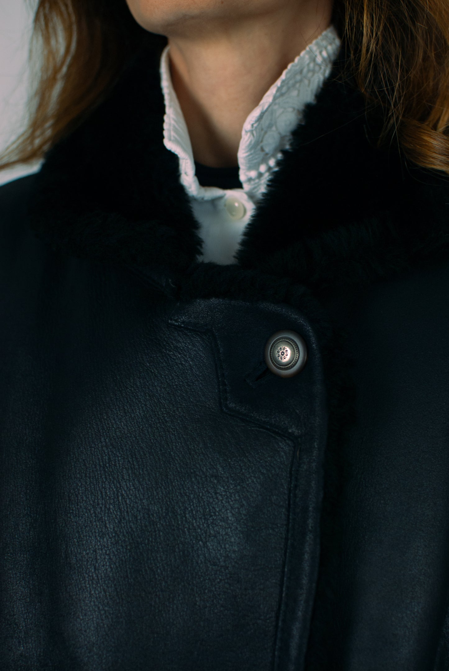 Montone Nero Original Shearling Vintage Donna