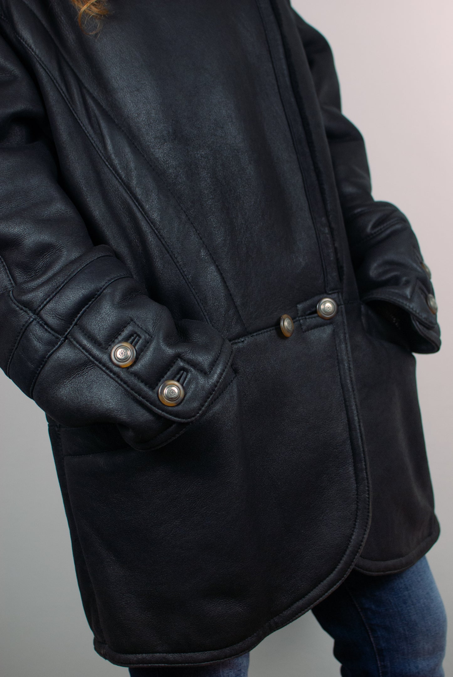 Montone Nero Original Shearling Vintage Donna