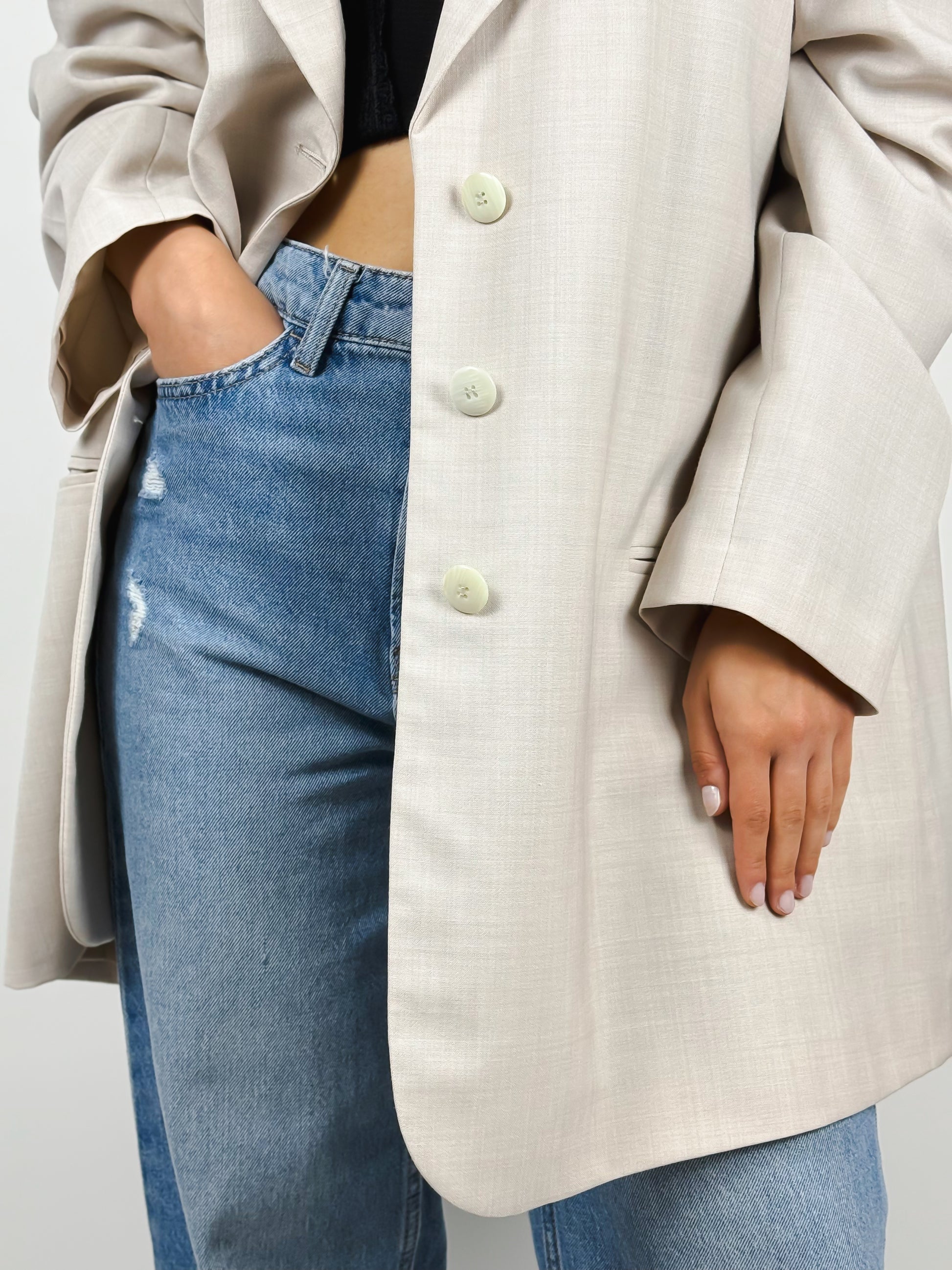 GIACCA VINTAGE DONNA BEIGE ITALIANA