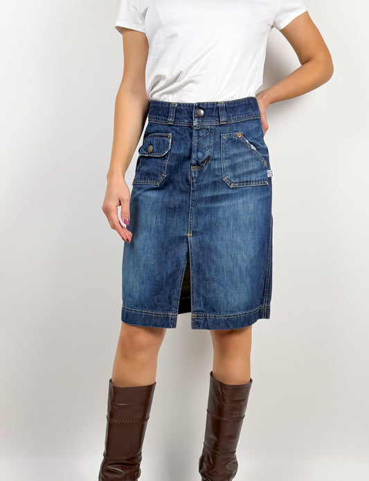 Gonna Denim Y2K Phard Vintage - Gonna Jeans Anni 2000 con Spacco