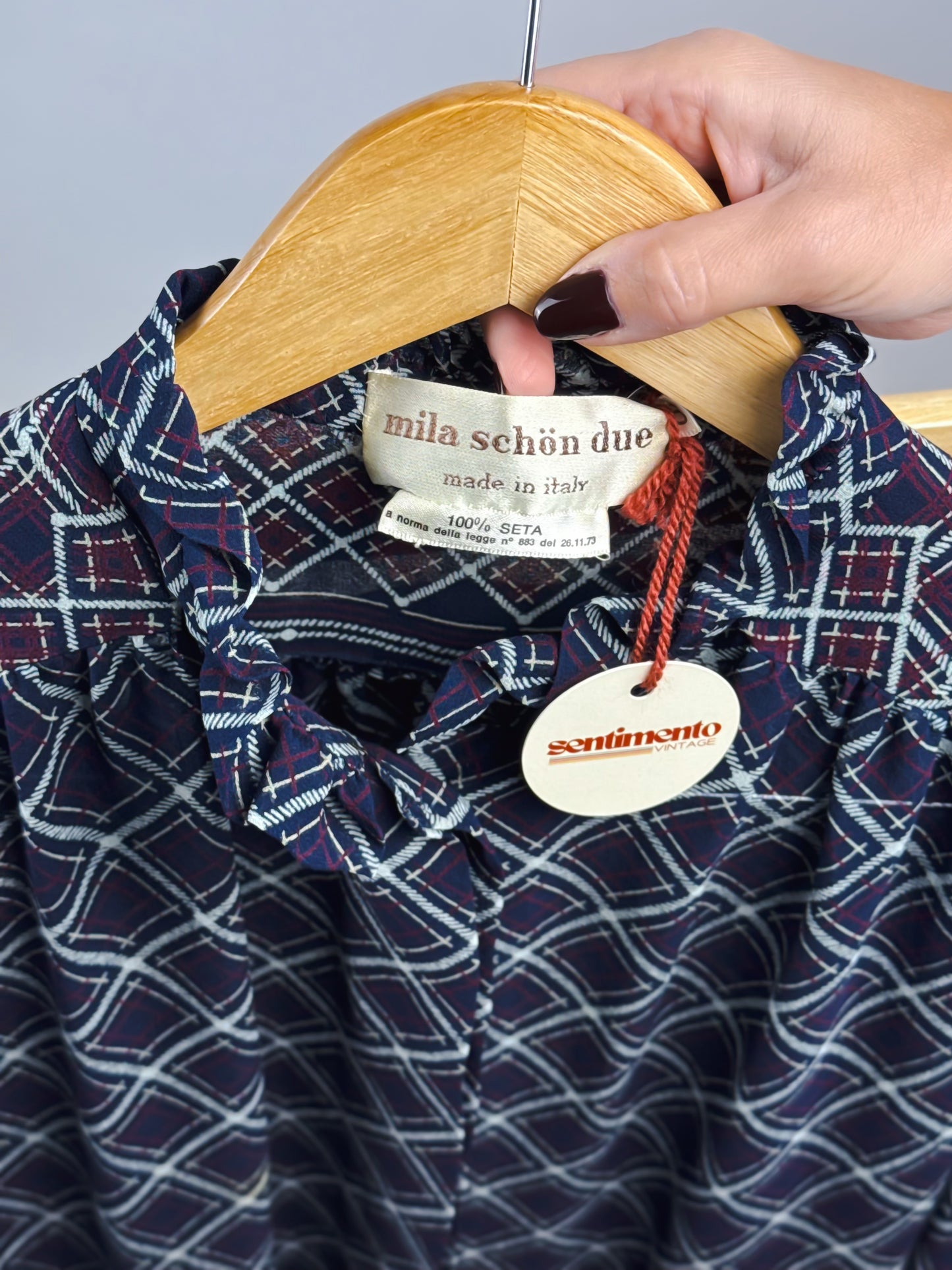 Set coordinato vintage anni ’70 in pura seta – Made in Italy