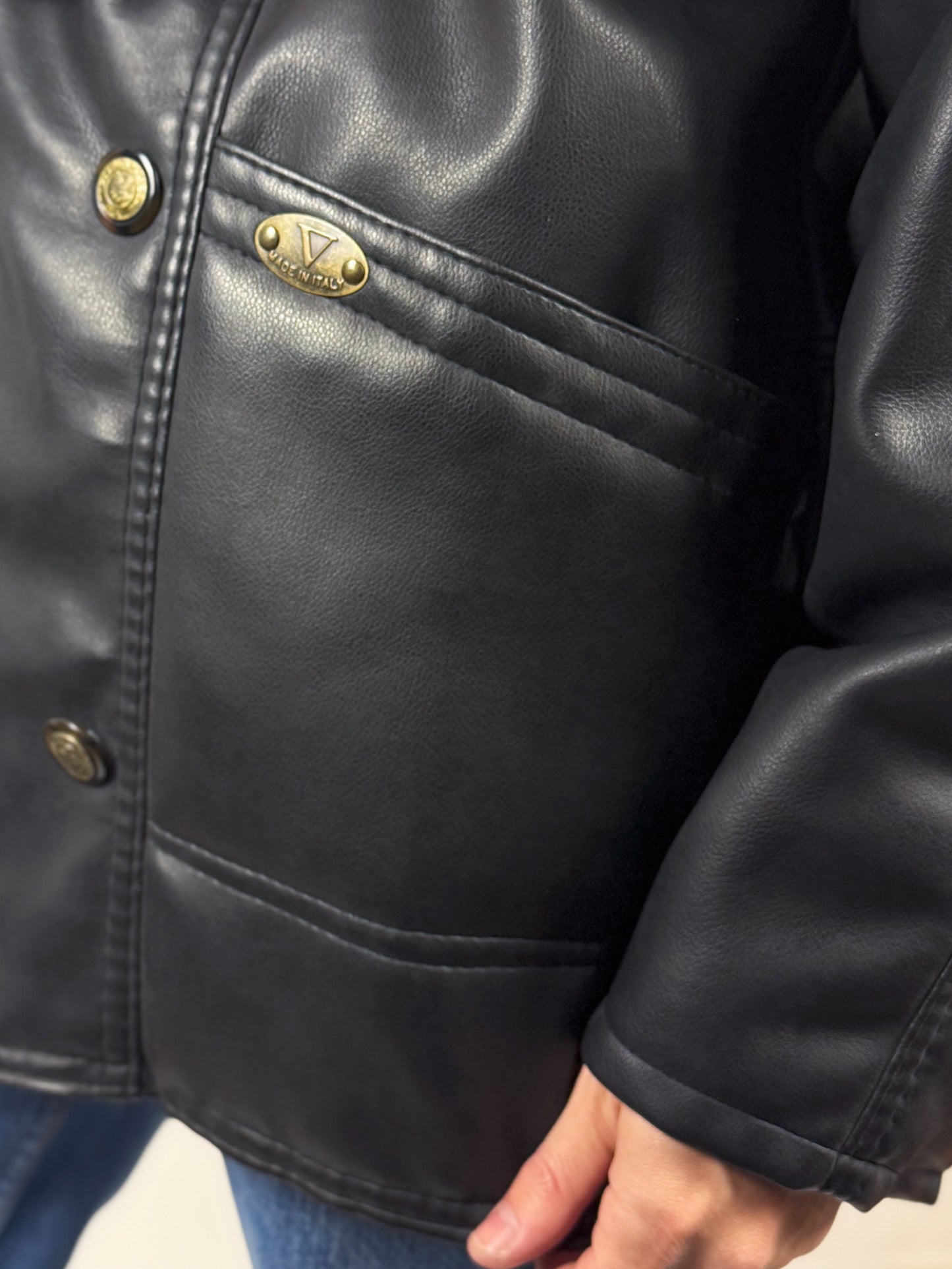 Montone Nero Anni '70 Original Shearling - Vintage Made in Italy