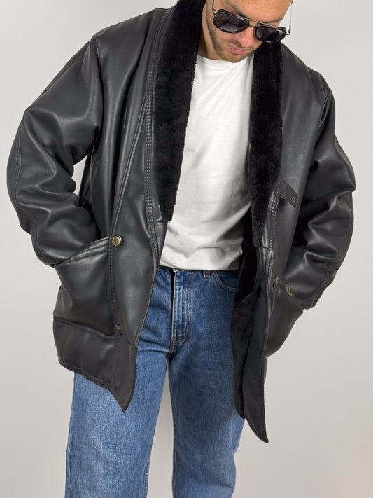 Montone Nero Anni '70 Original Shearling - Vintage Made in Italy