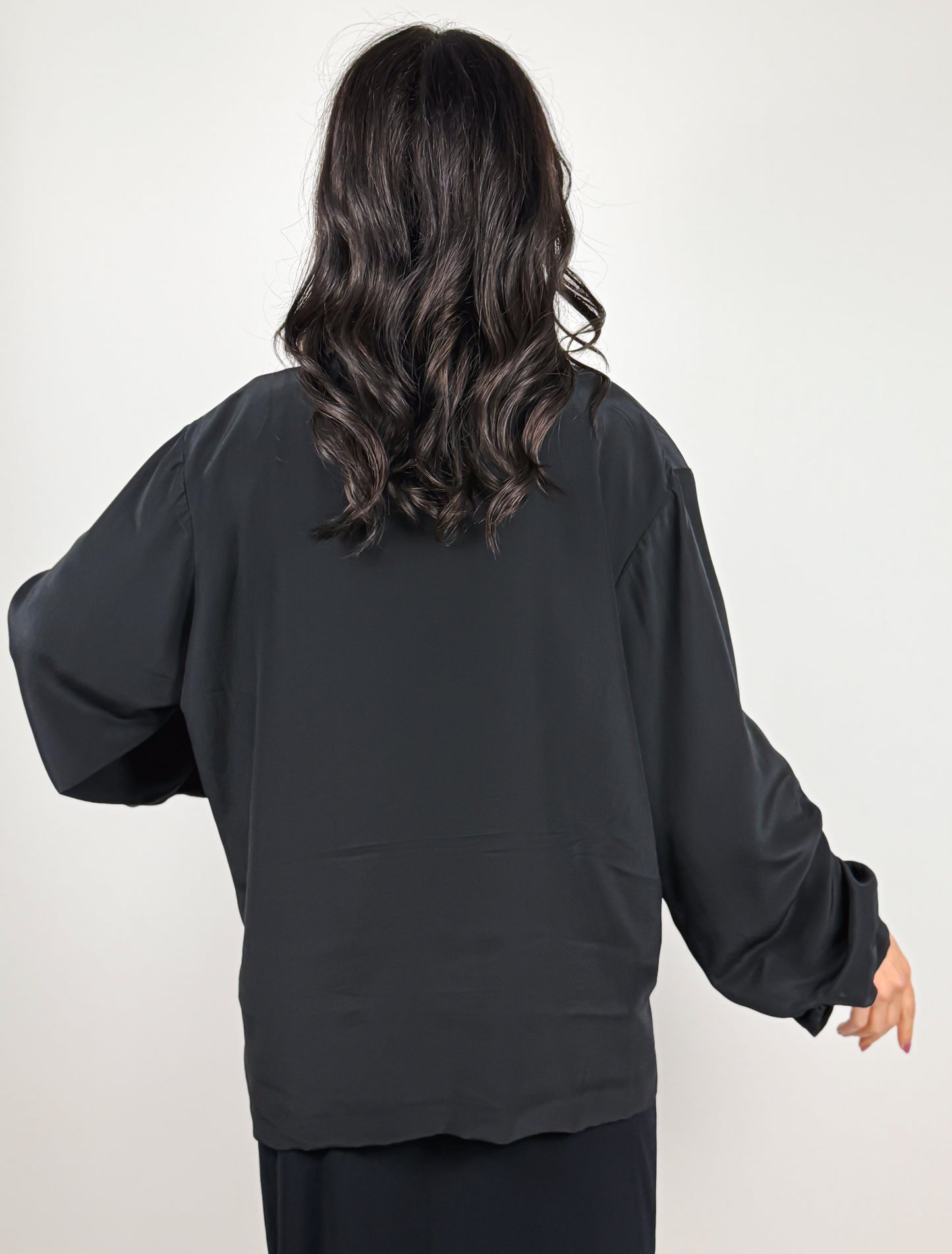 camicia seta vintage nera